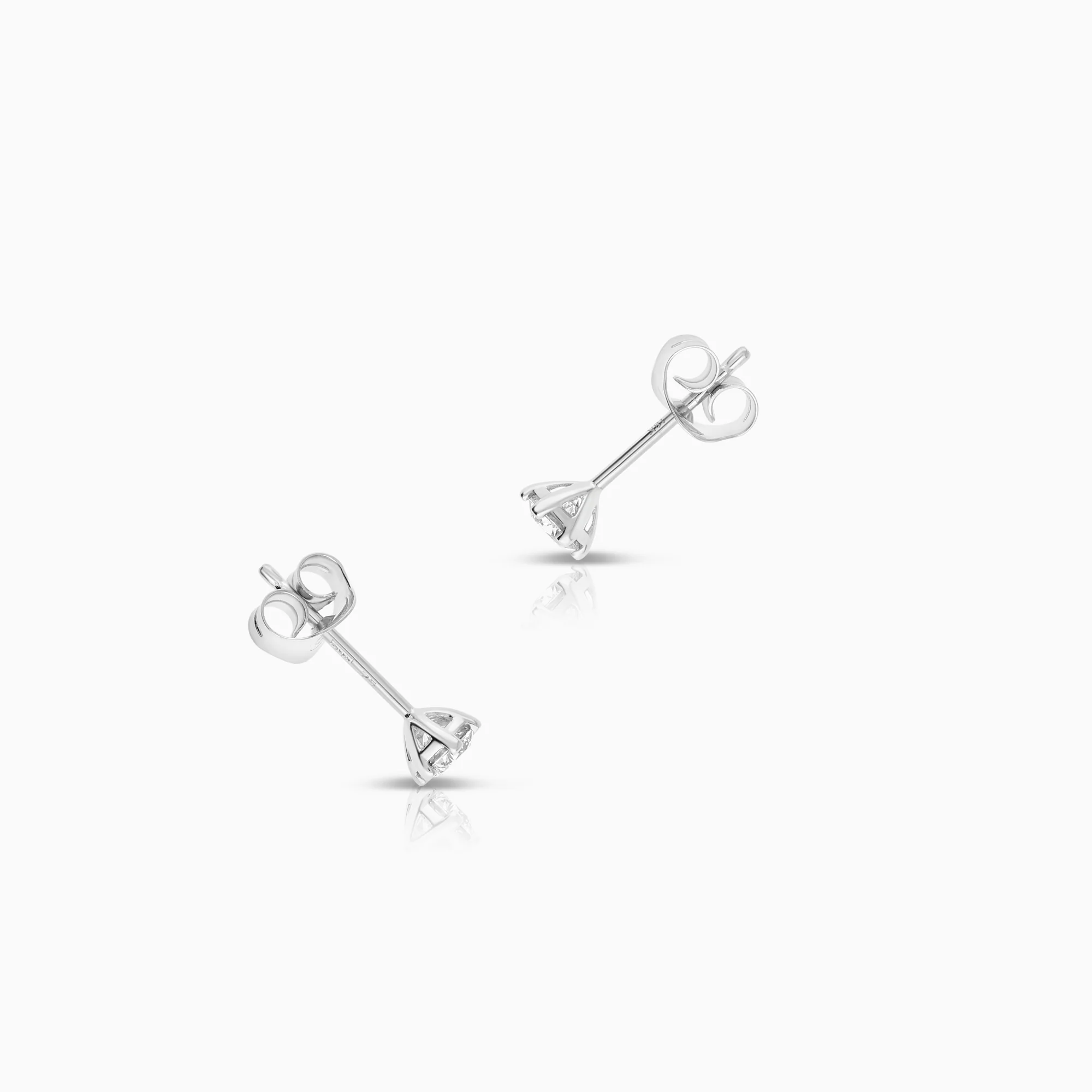 Solitaire earrings lab-grown diamonds 0.40ct 18K white gold - Image 2