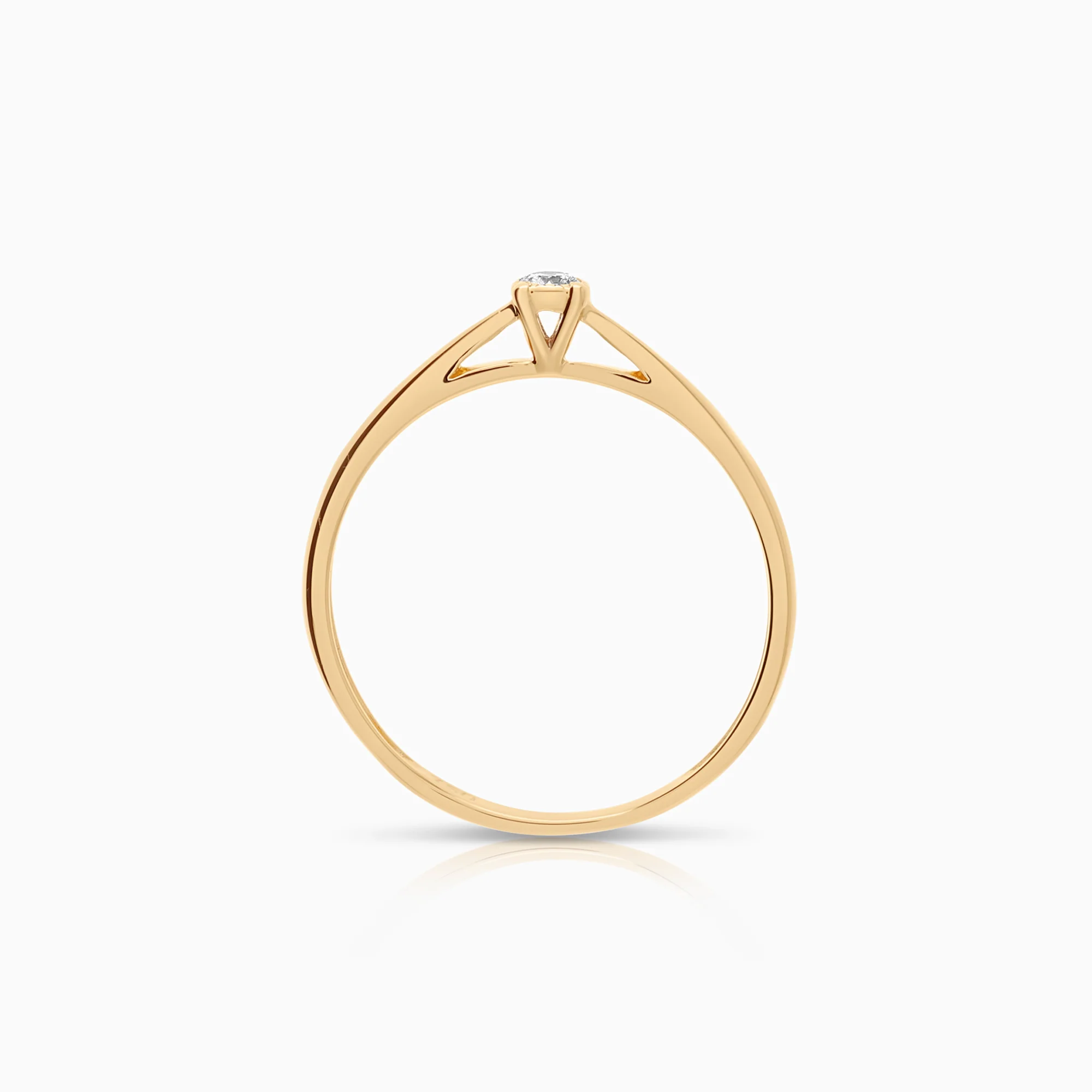 Solitaire ring 0.04ct 18K gold - Image 2