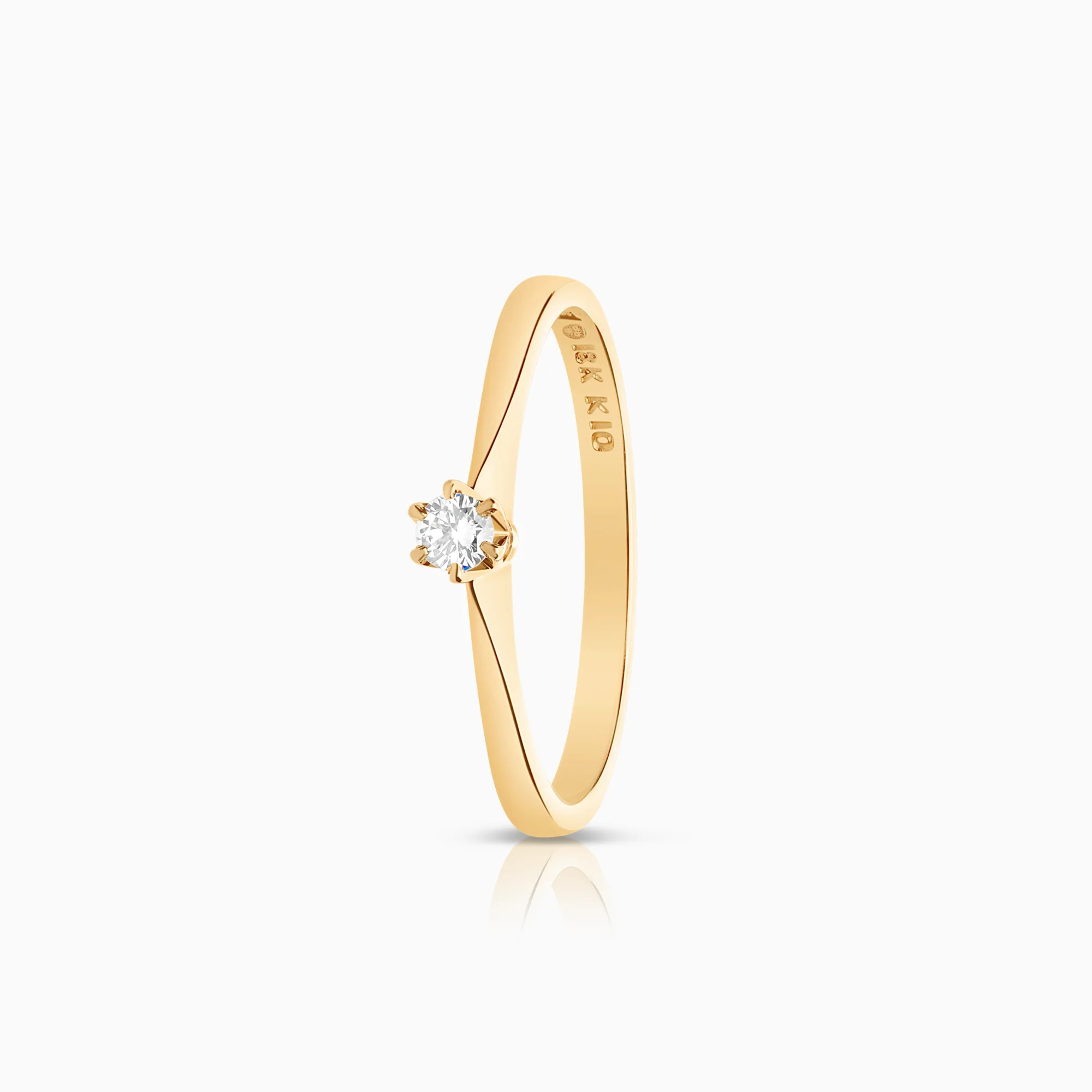 Solitaire ring 0.05ct 18K gold