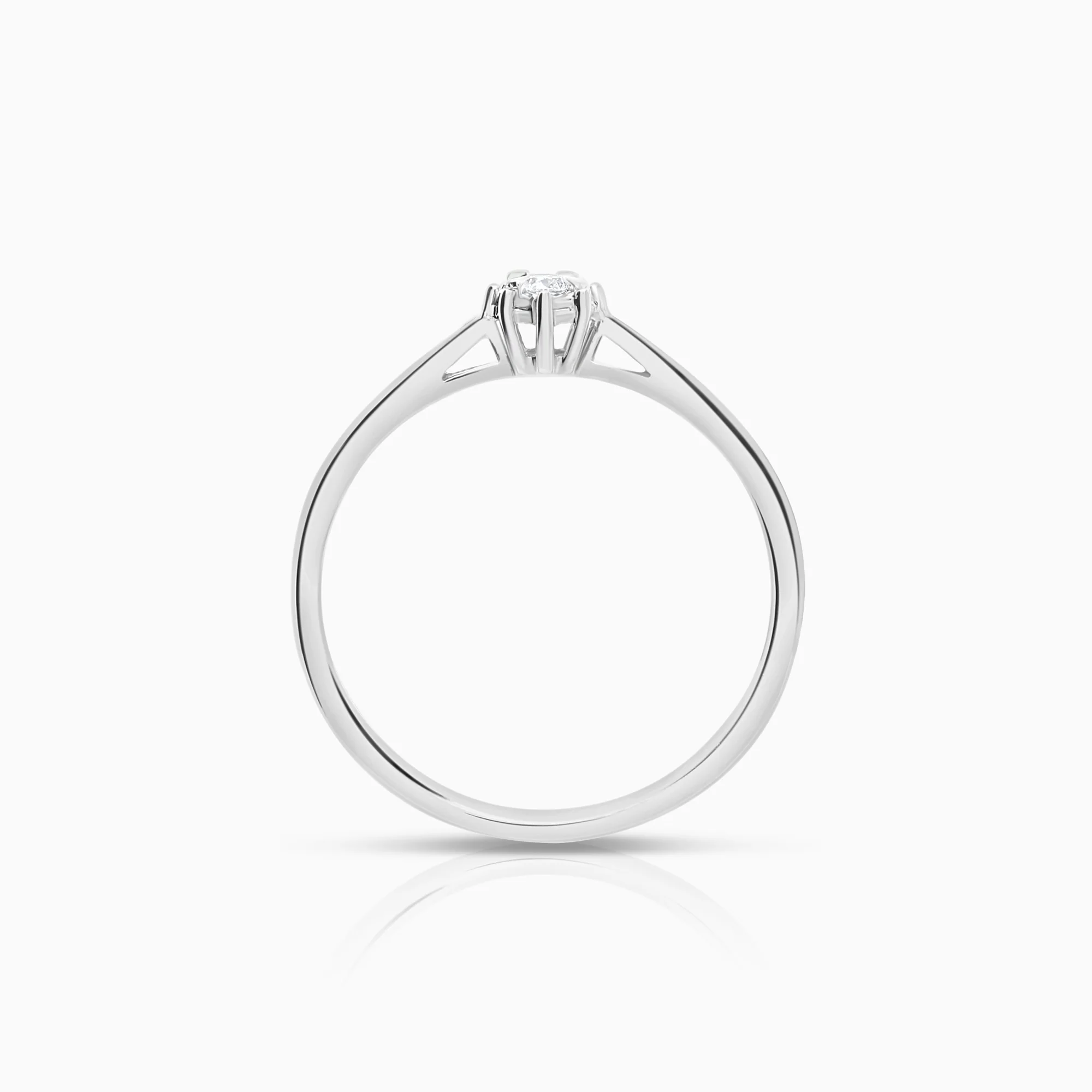 Solitaire ring 0.05ct 18K white gold - Image 2