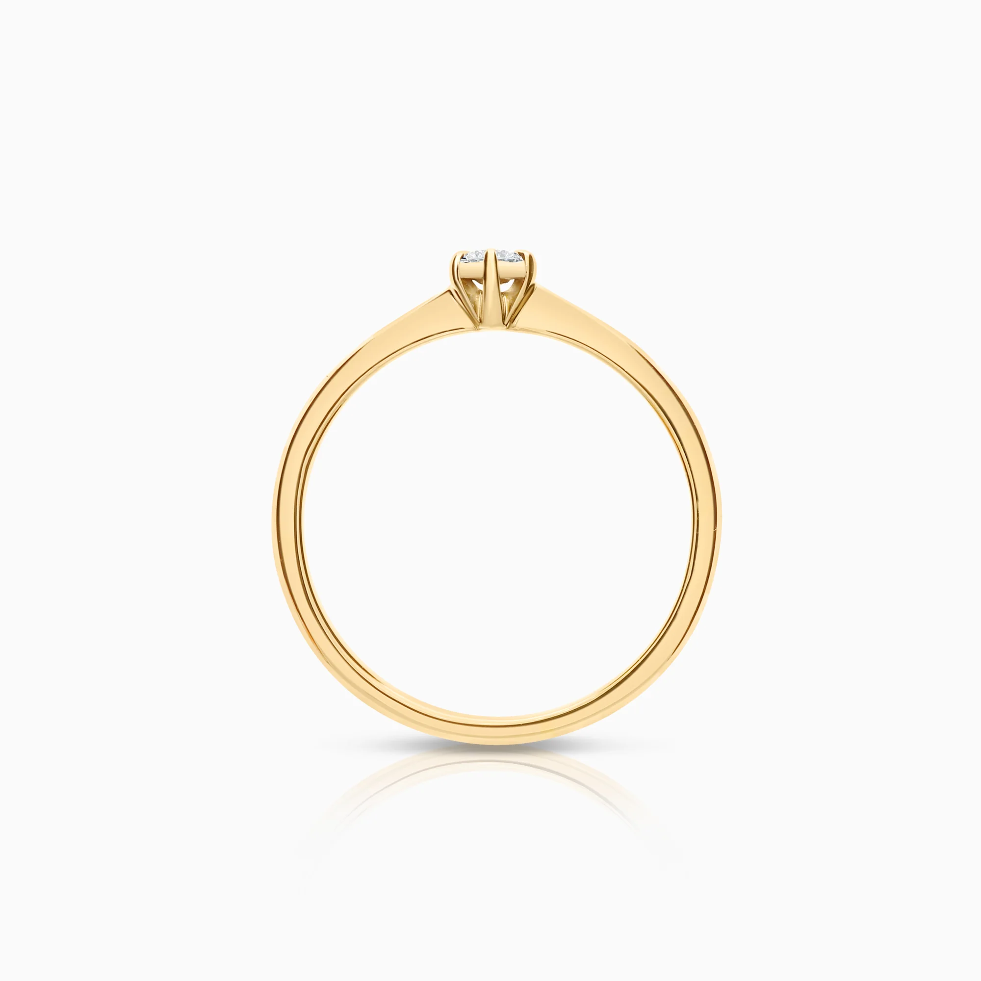 Solitaire ring 0.07ct 18K gold - Image 2