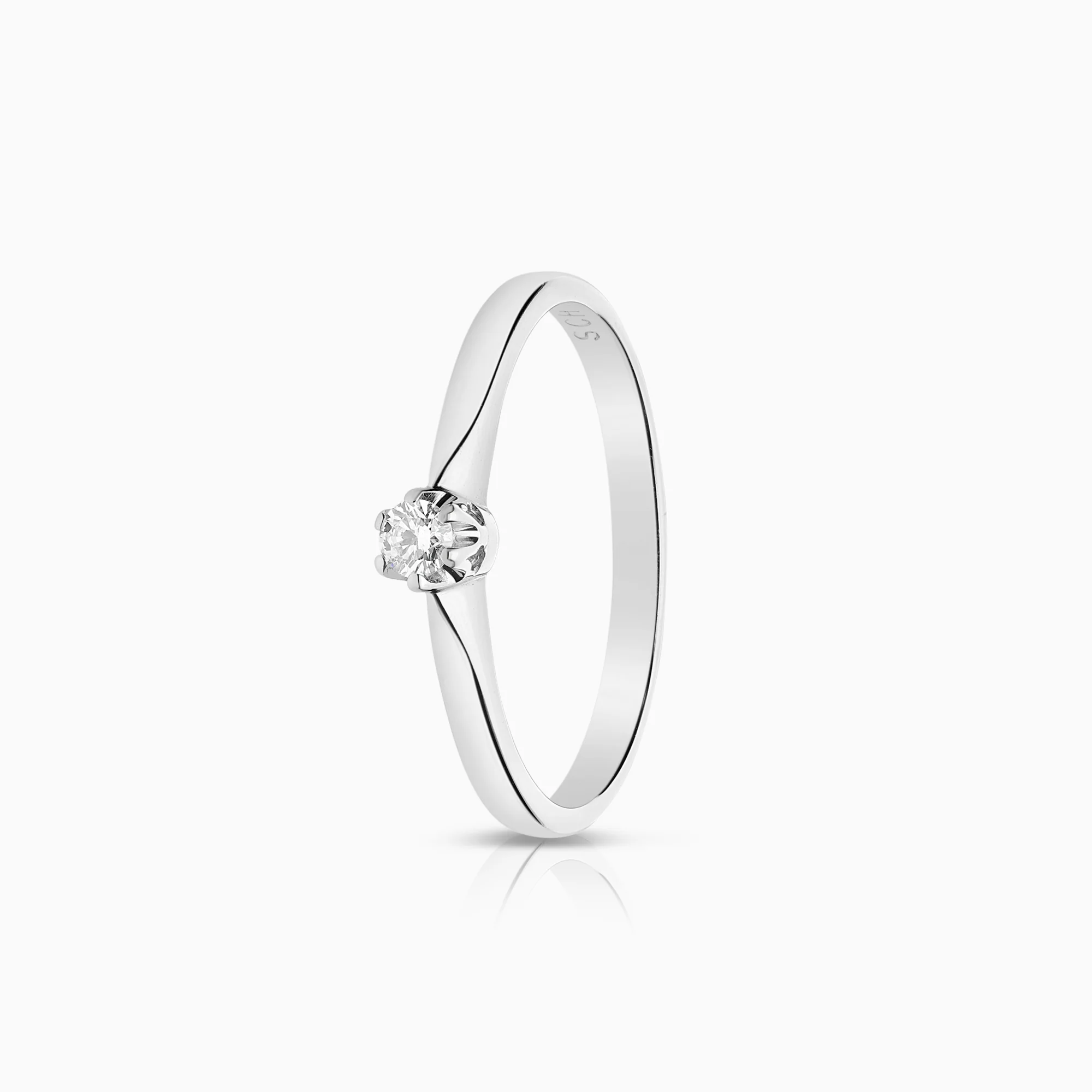 Solitaire ring 0.07ct 18K white gold