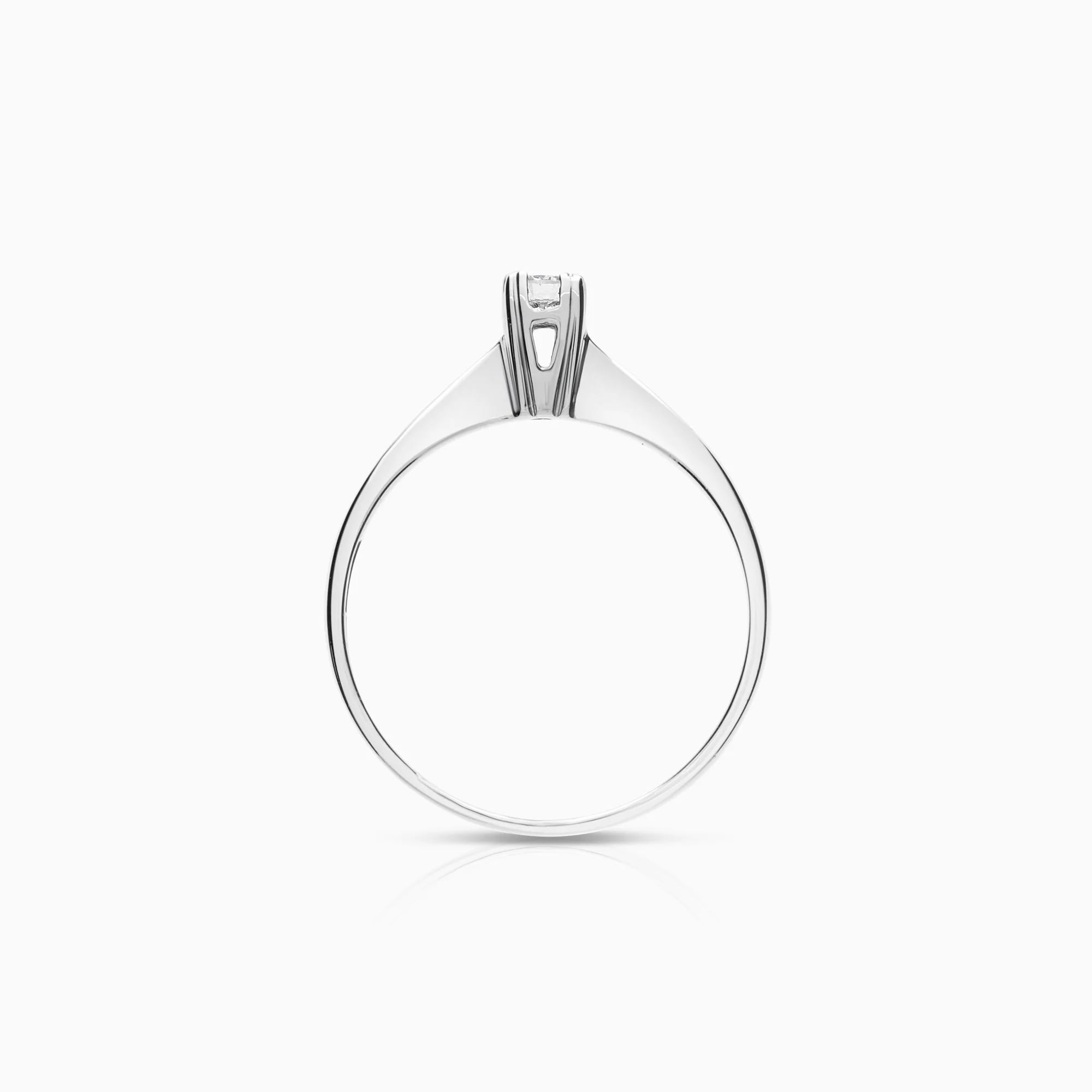 Solitaire ring 0.08ct 18K white gold - Image 2