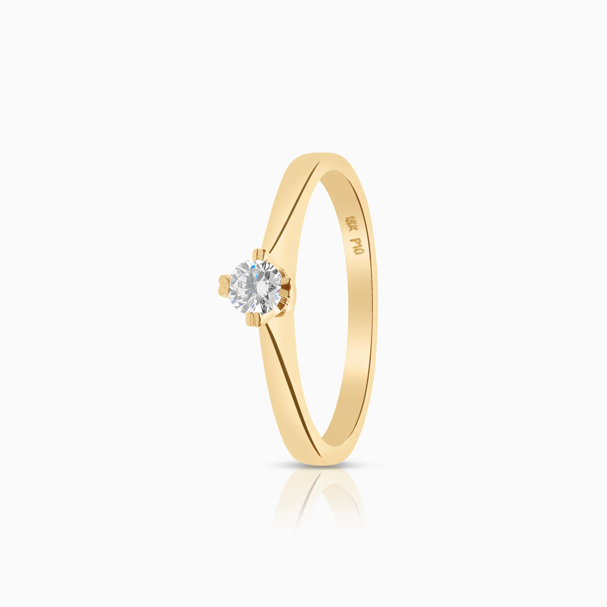 Solitaire ring 0.10ct 18K gold