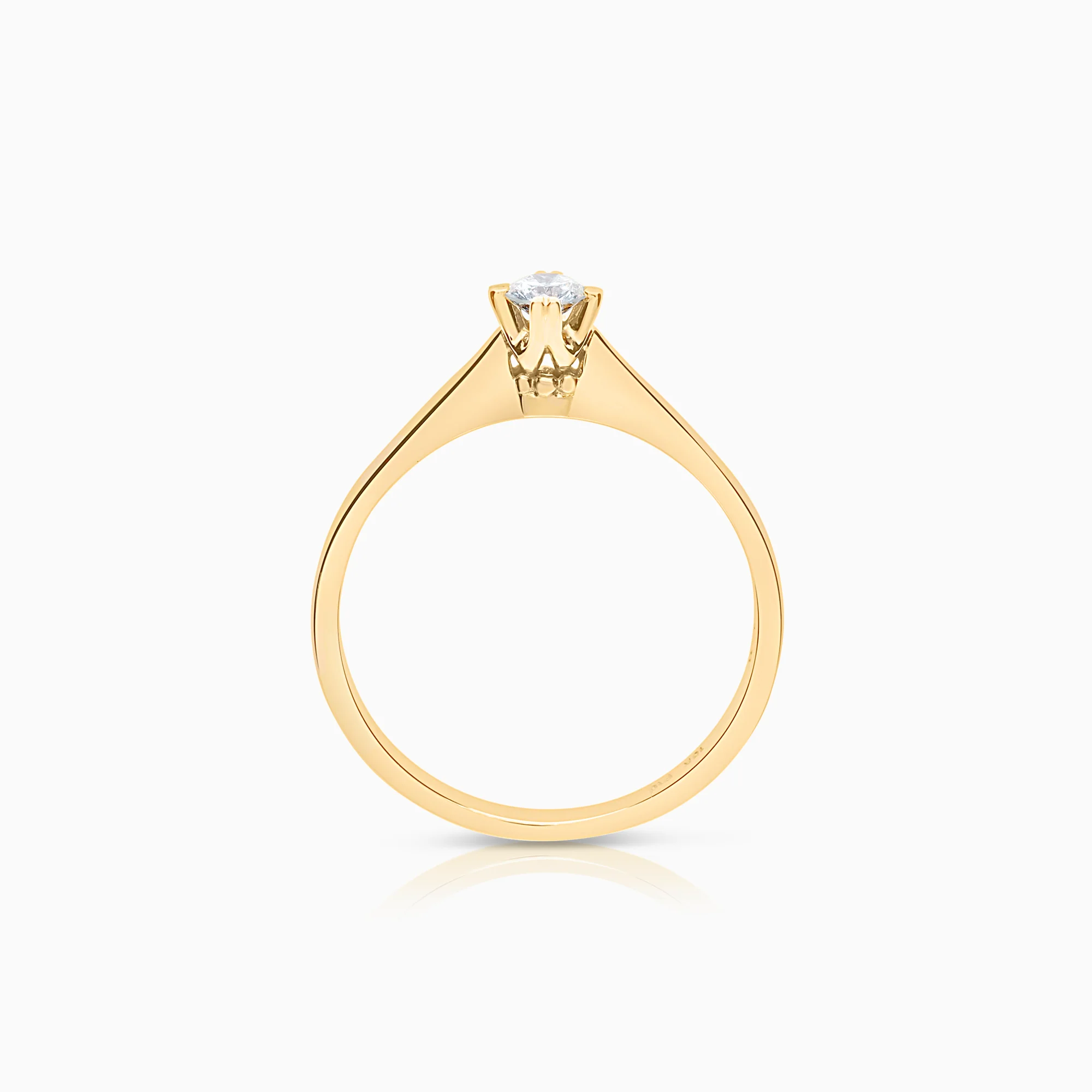 Solitaire ring 0.10ct 18K gold - Image 2
