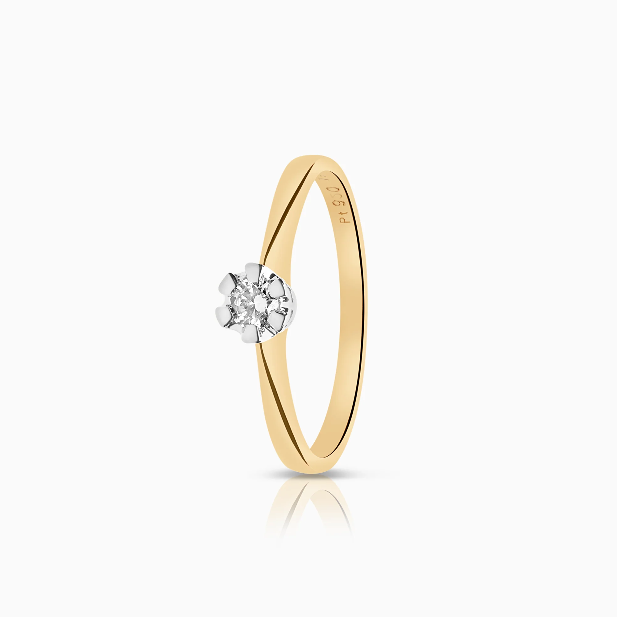 Solitaire ring 0.10ct 18K gold