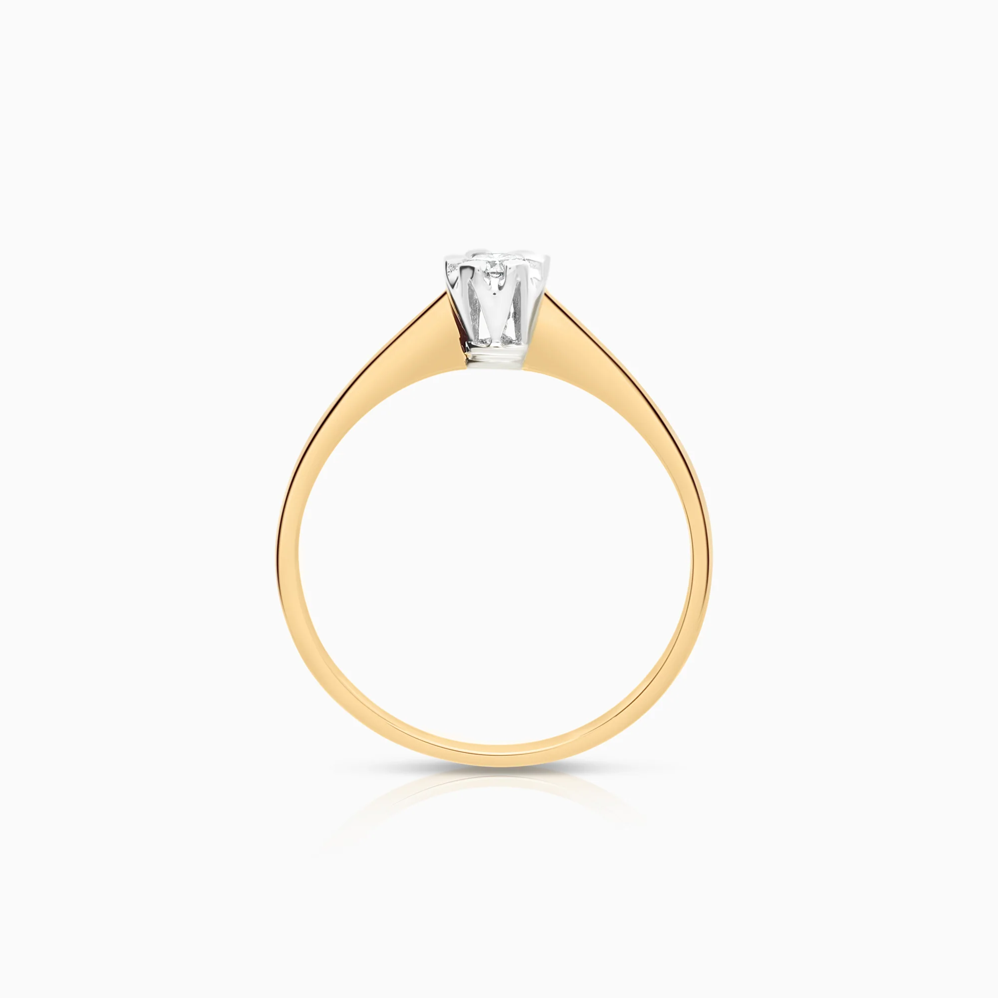 Solitaire ring 0.10ct 18K gold - Image 2