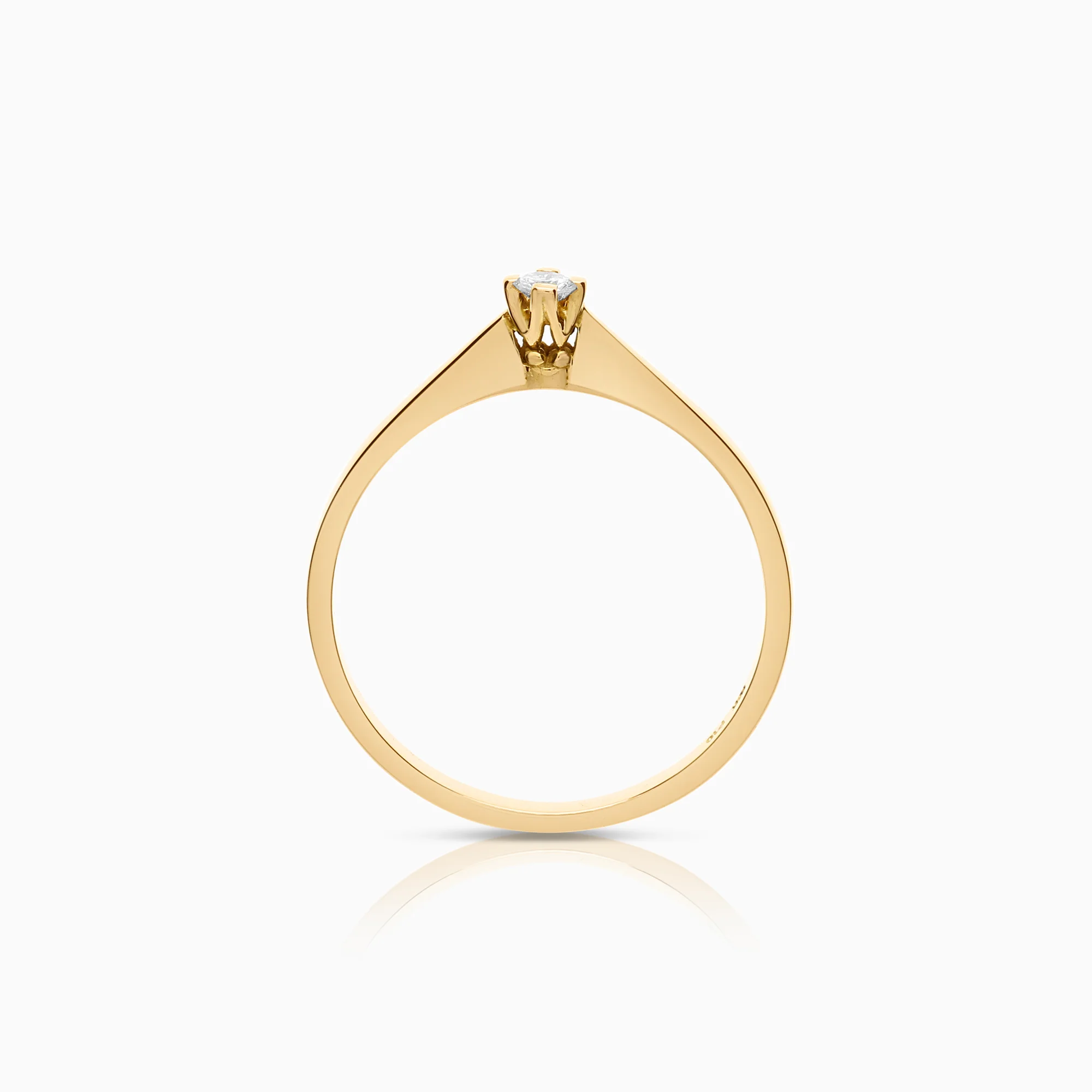 Solitaire ring 0.10ct 18K gold - Image 2