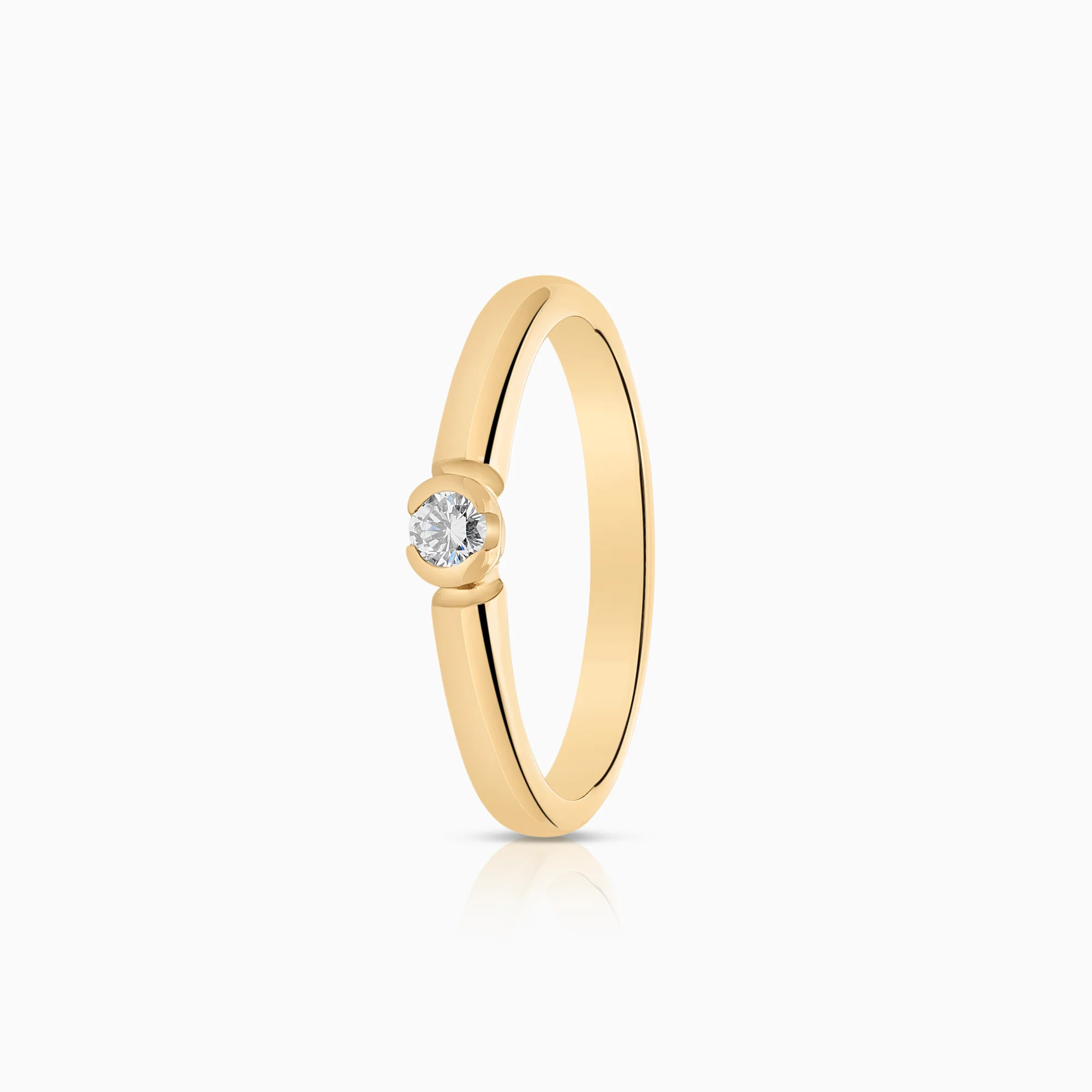 Solitaire ring 0.10ct 18K gold