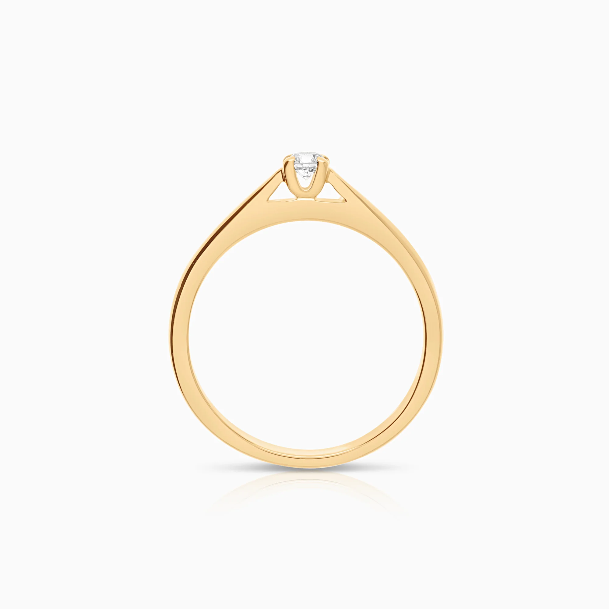 Solitaire ring 0.10ct 18K gold - Image 2