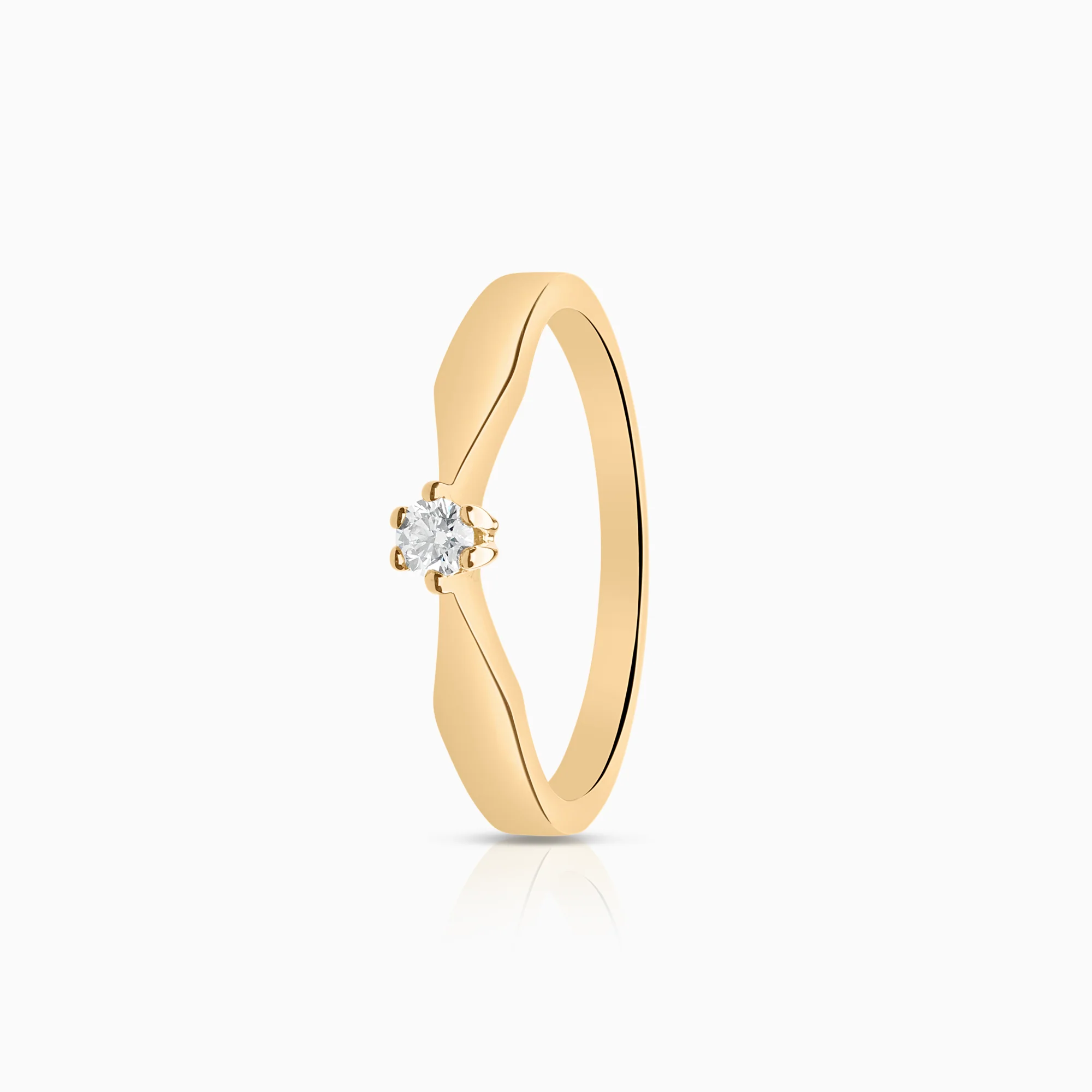 Solitaire ring 0.10ct 18K gold