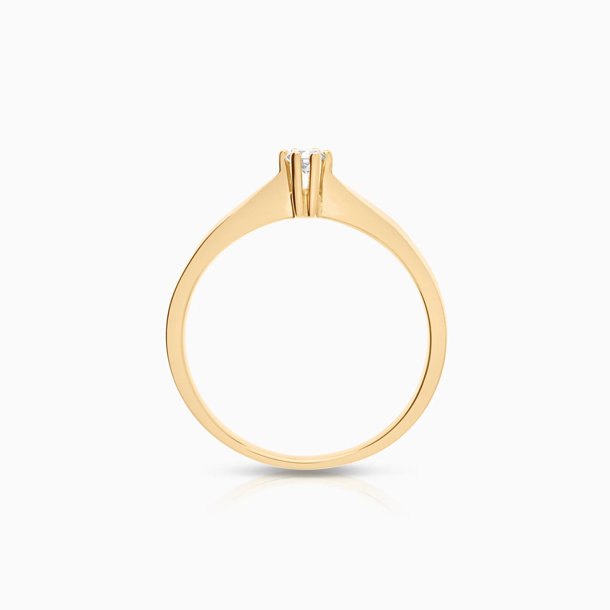 Solitaire ring 0.10ct 18K gold - Image 2