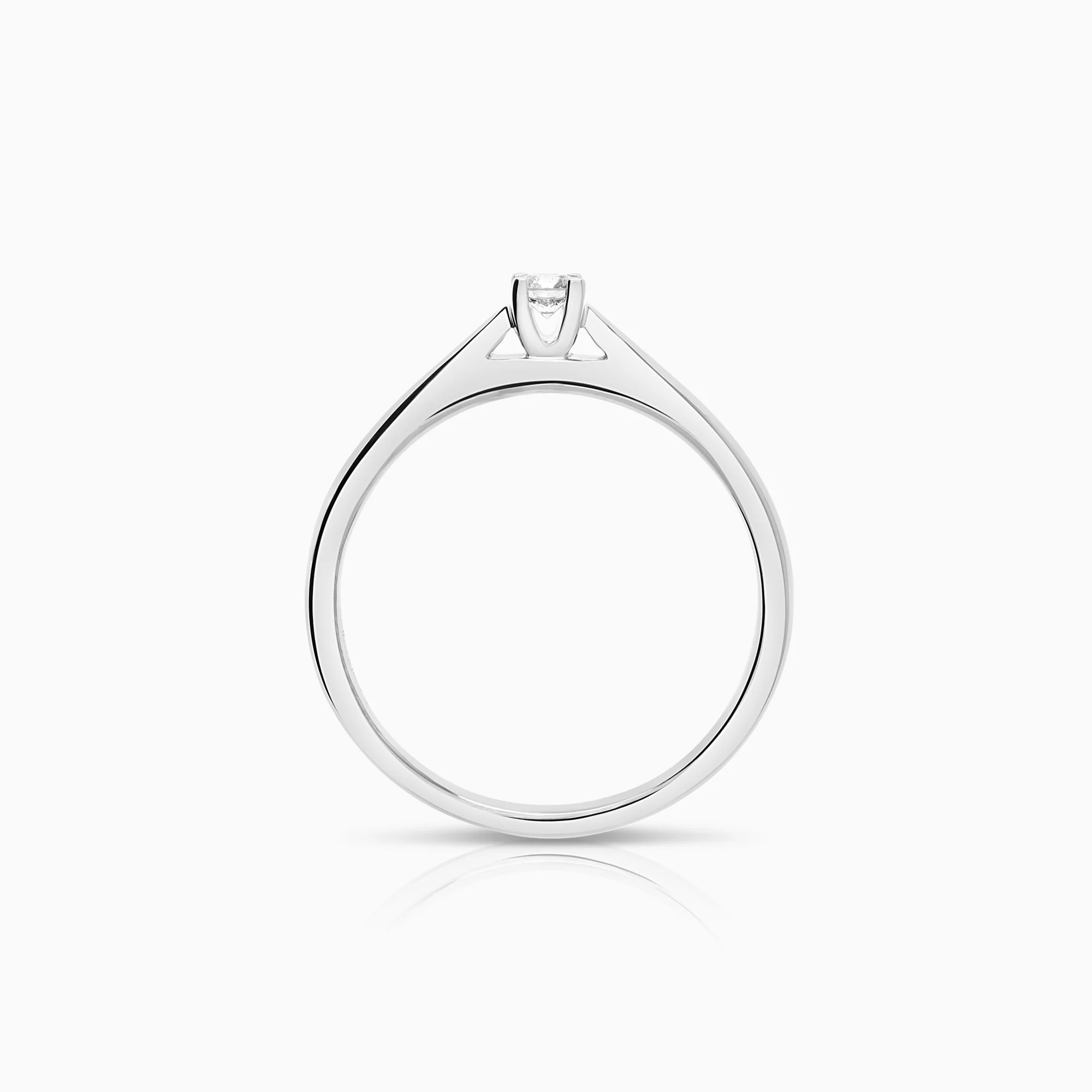 Solitaire ring 0.10ct 18K white gold - Image 2