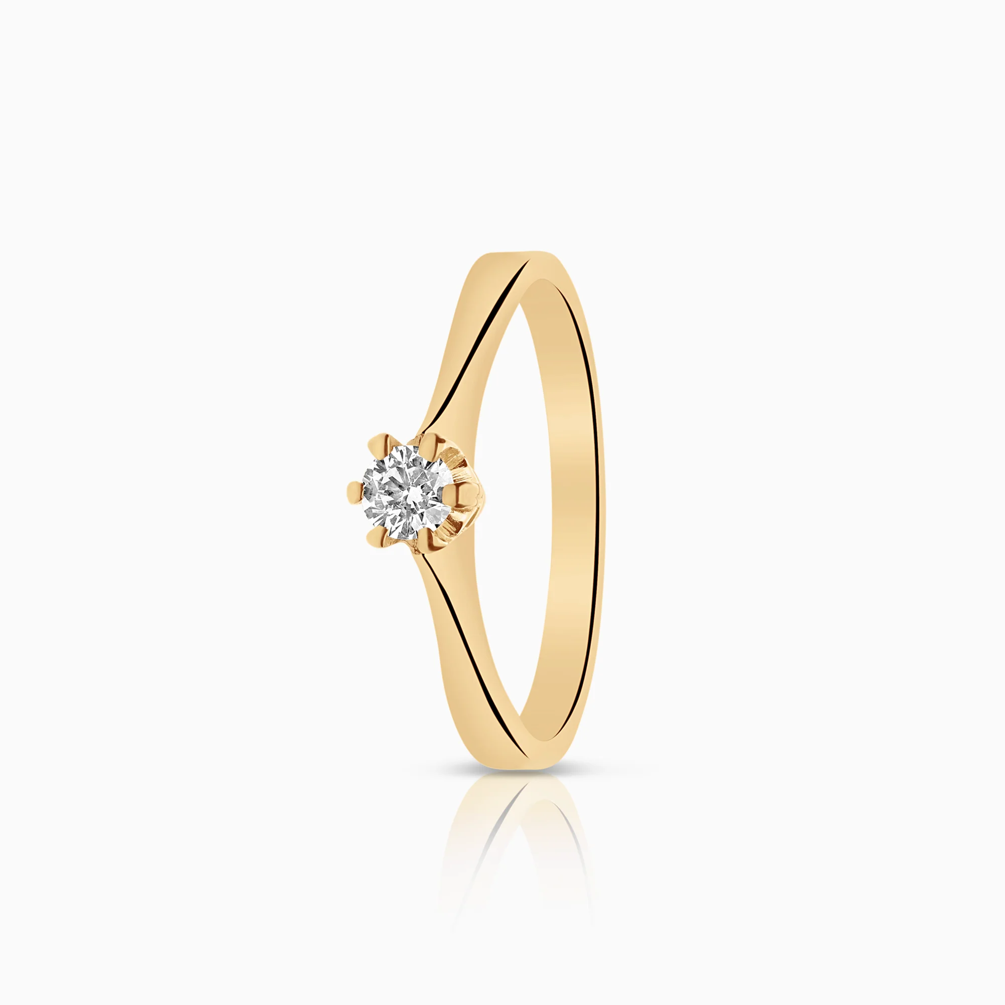 Solitaire ring 0.13ct 18K gold