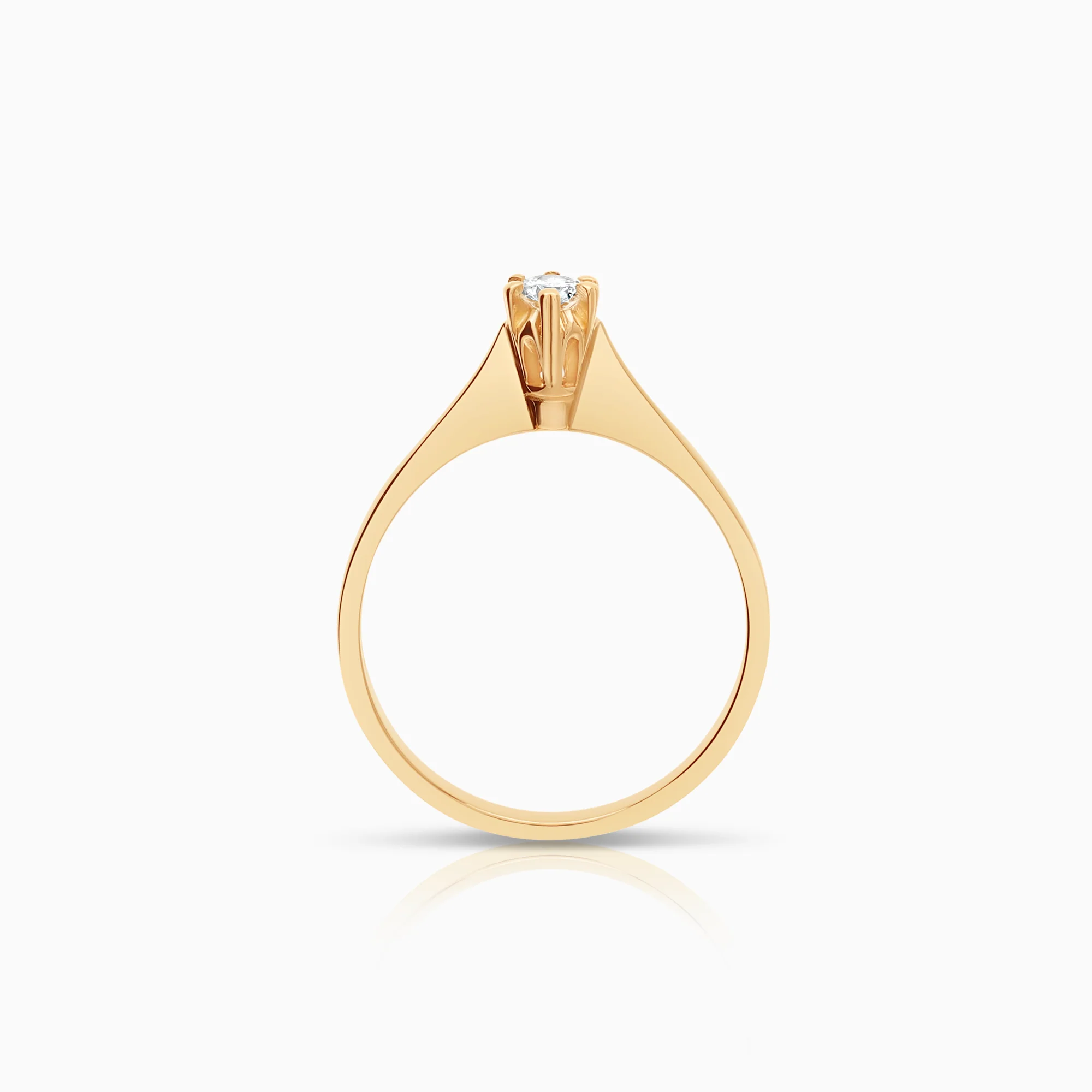 Solitaire ring 0.13ct 18K gold - Image 2