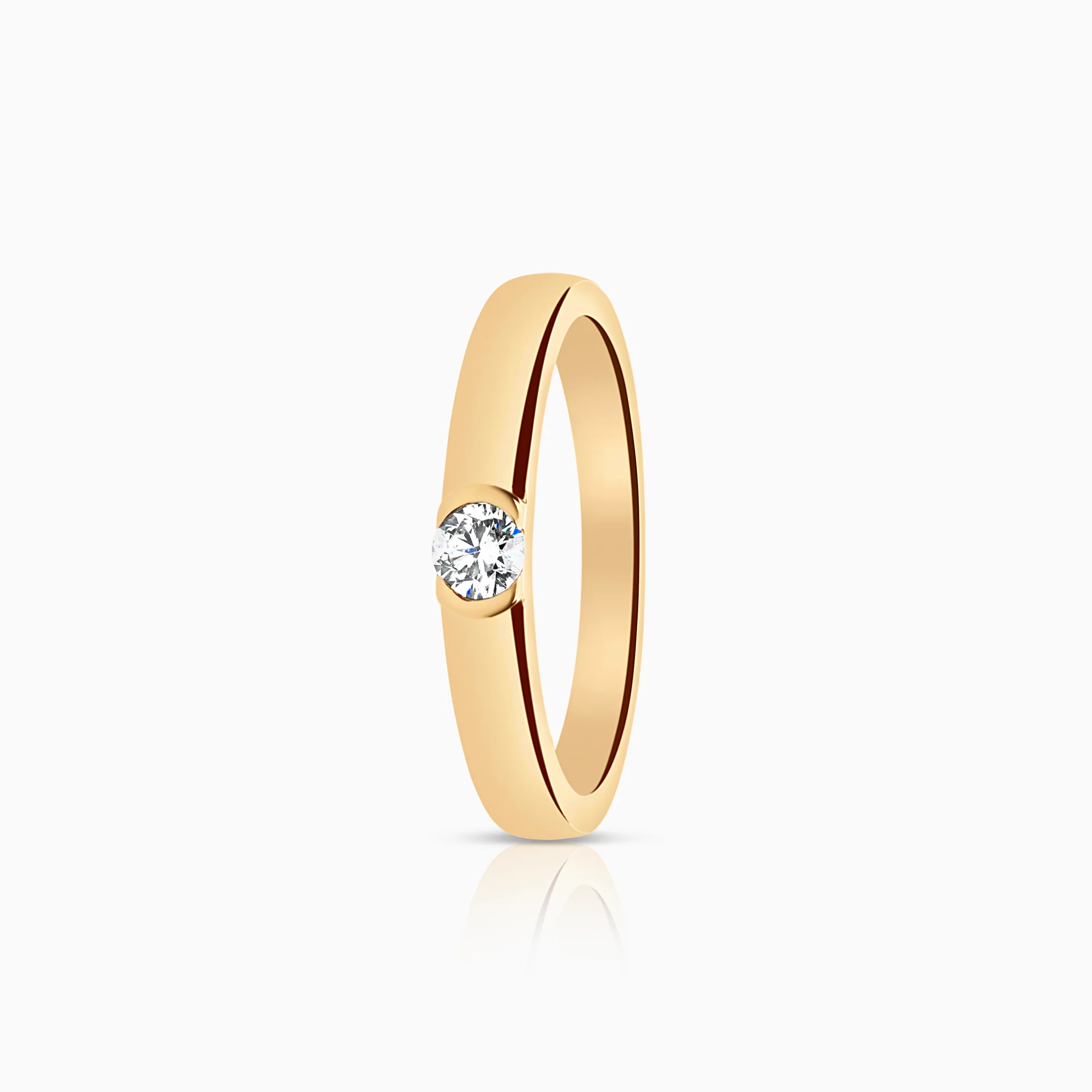 Solitaire ring 0.14ct 18K gold