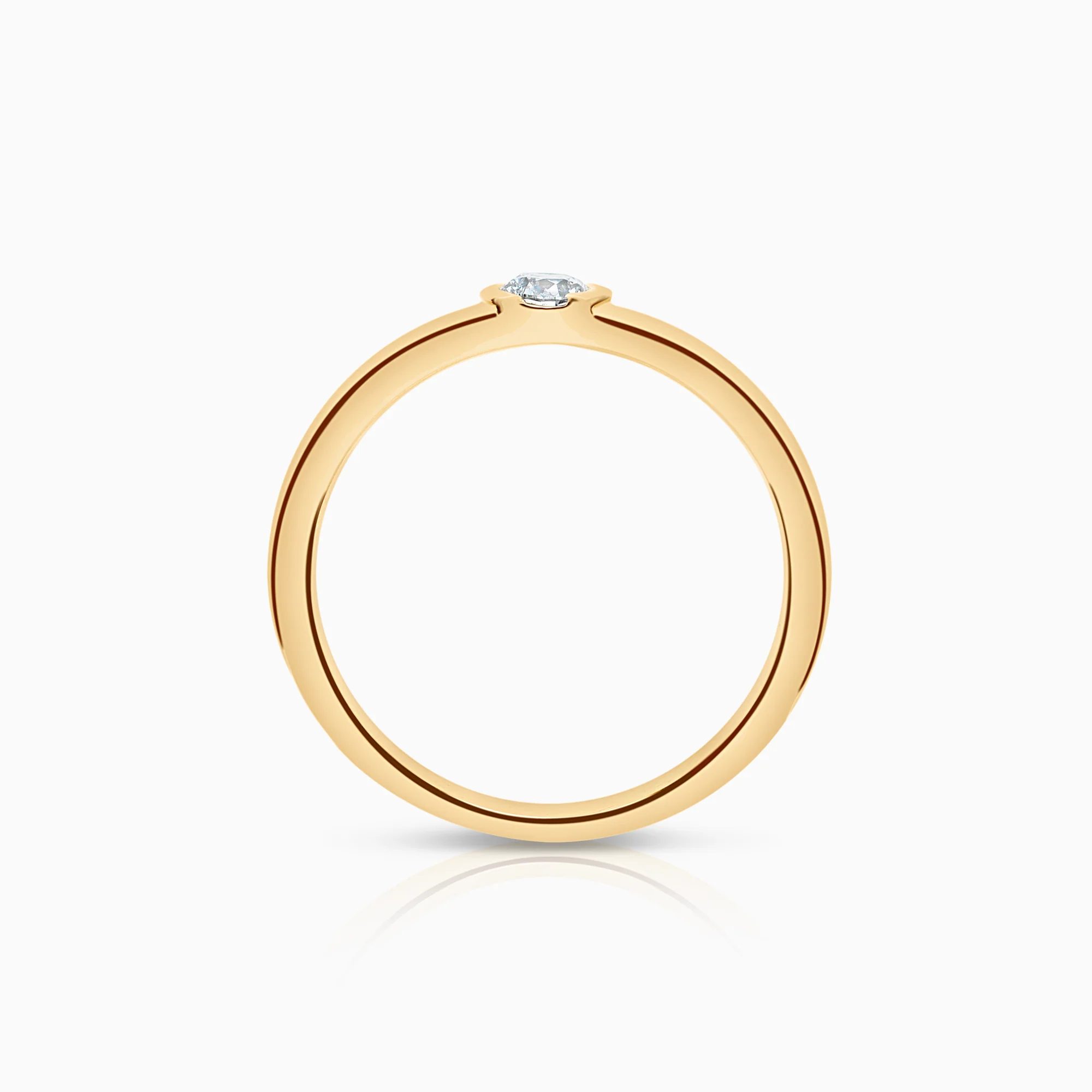 Solitaire ring 0.14ct 18K gold - Image 2