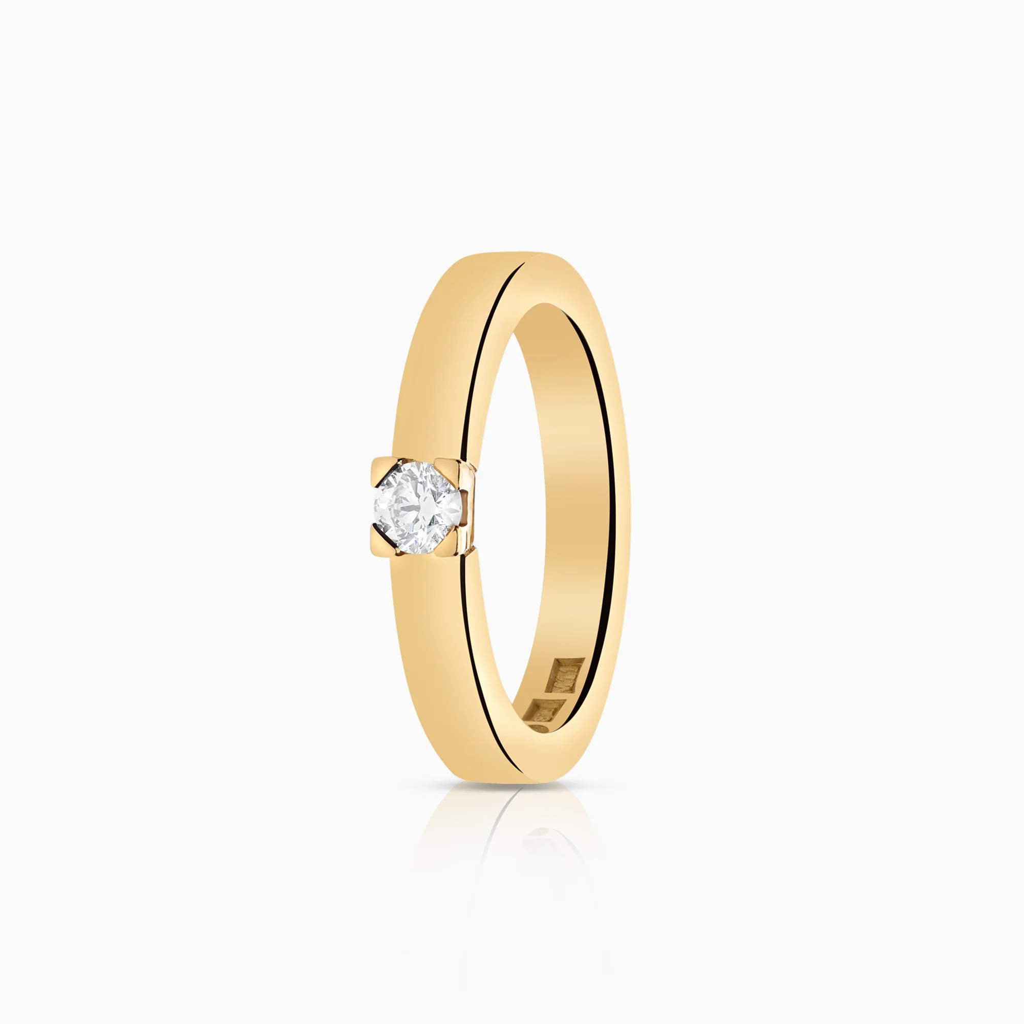 Solitaire ring 0.14ct 18K gold
