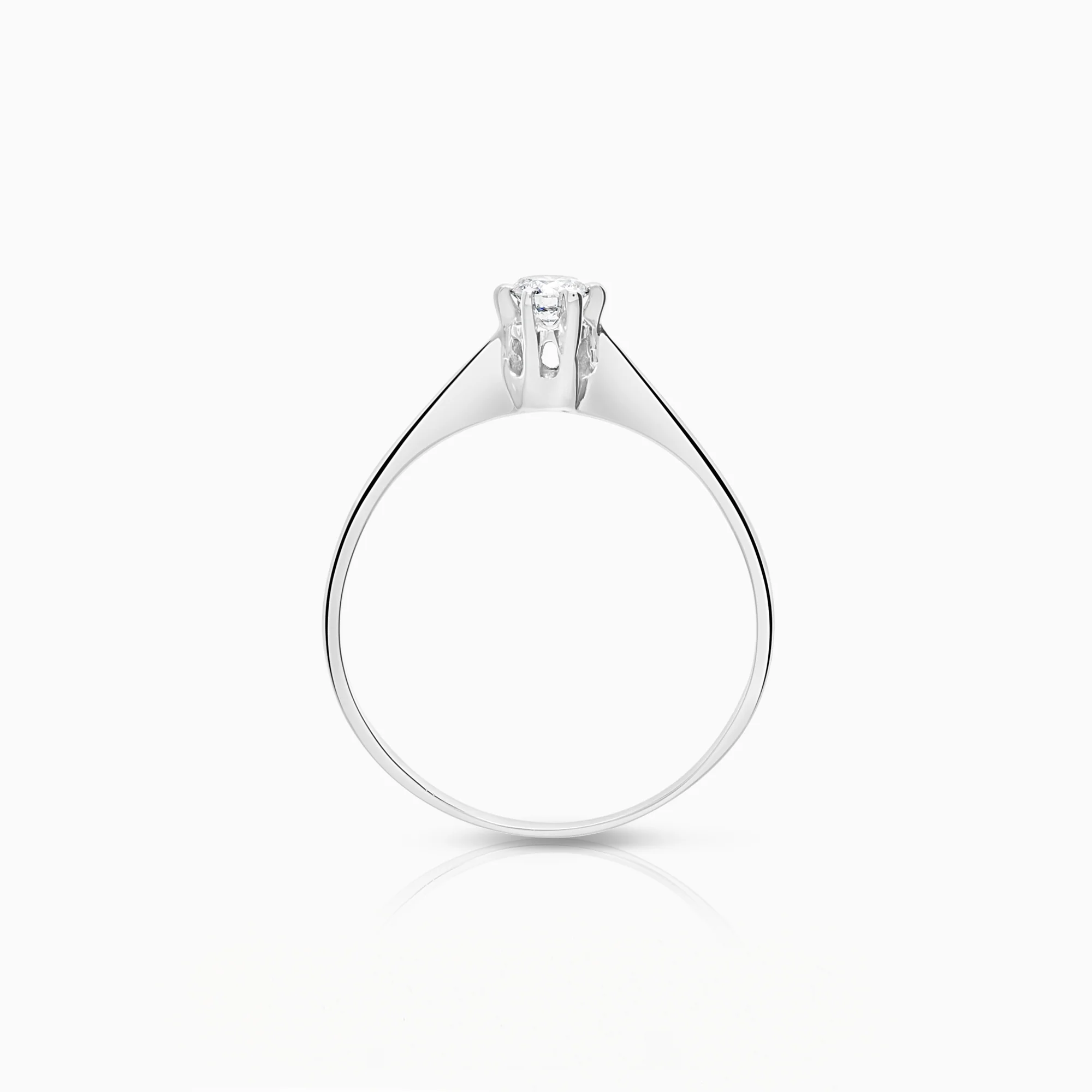 Solitaire ring 0.14ct 18K white gold - Image 2
