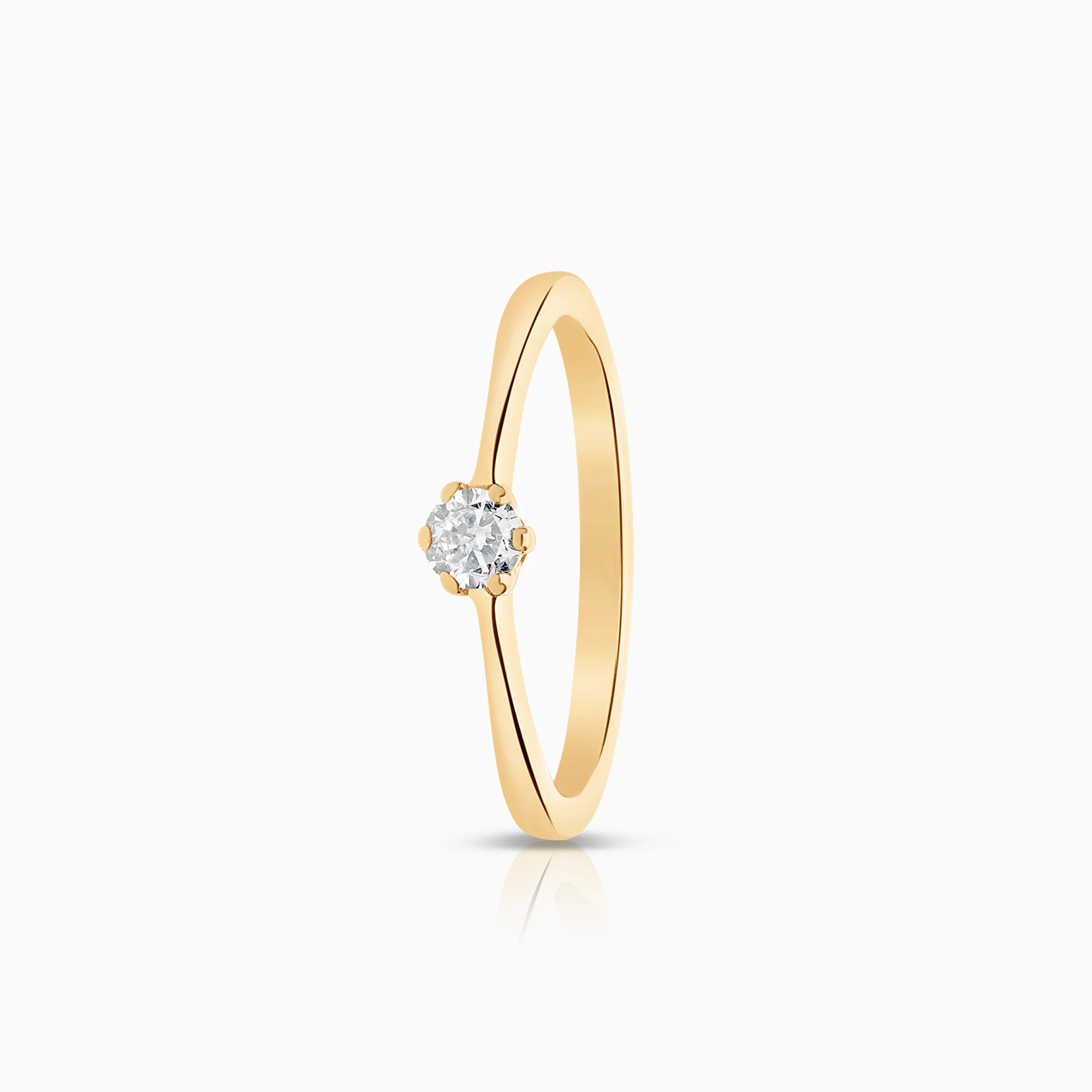 Solitaire ring 0.15ct 14K gold
