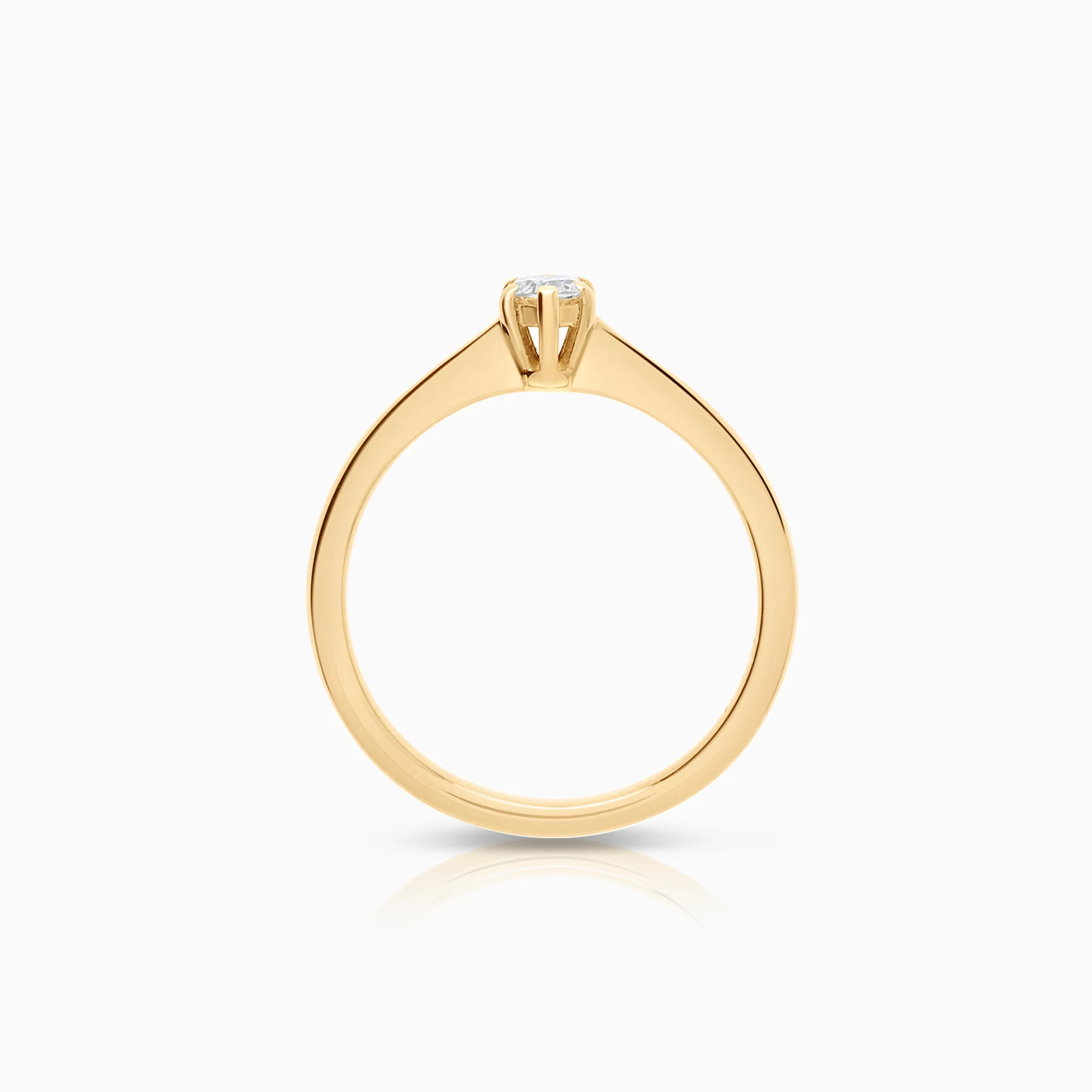Solitaire ring 0.15ct 14K gold - Image 2