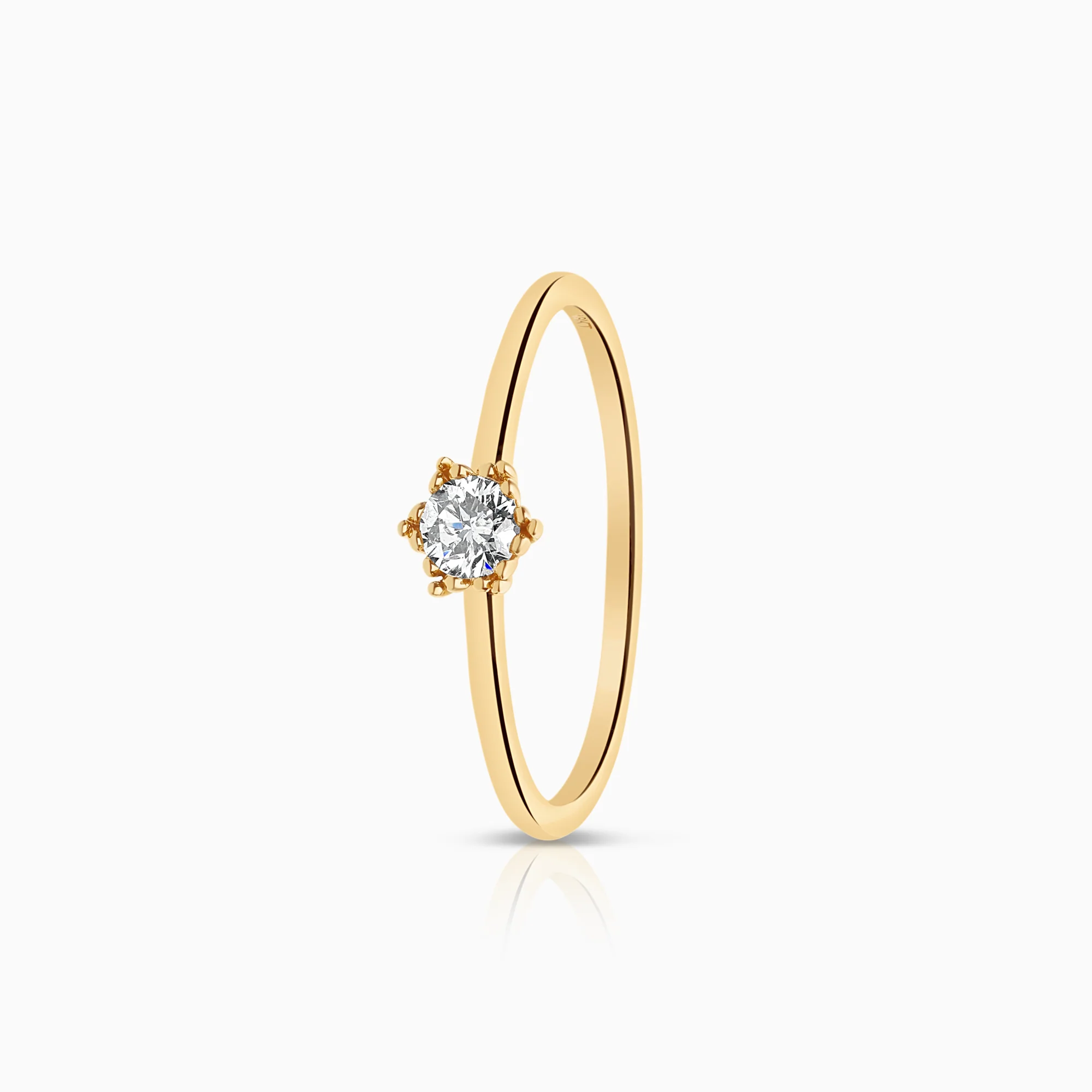 Solitaire ring 0.15ct 18K gold