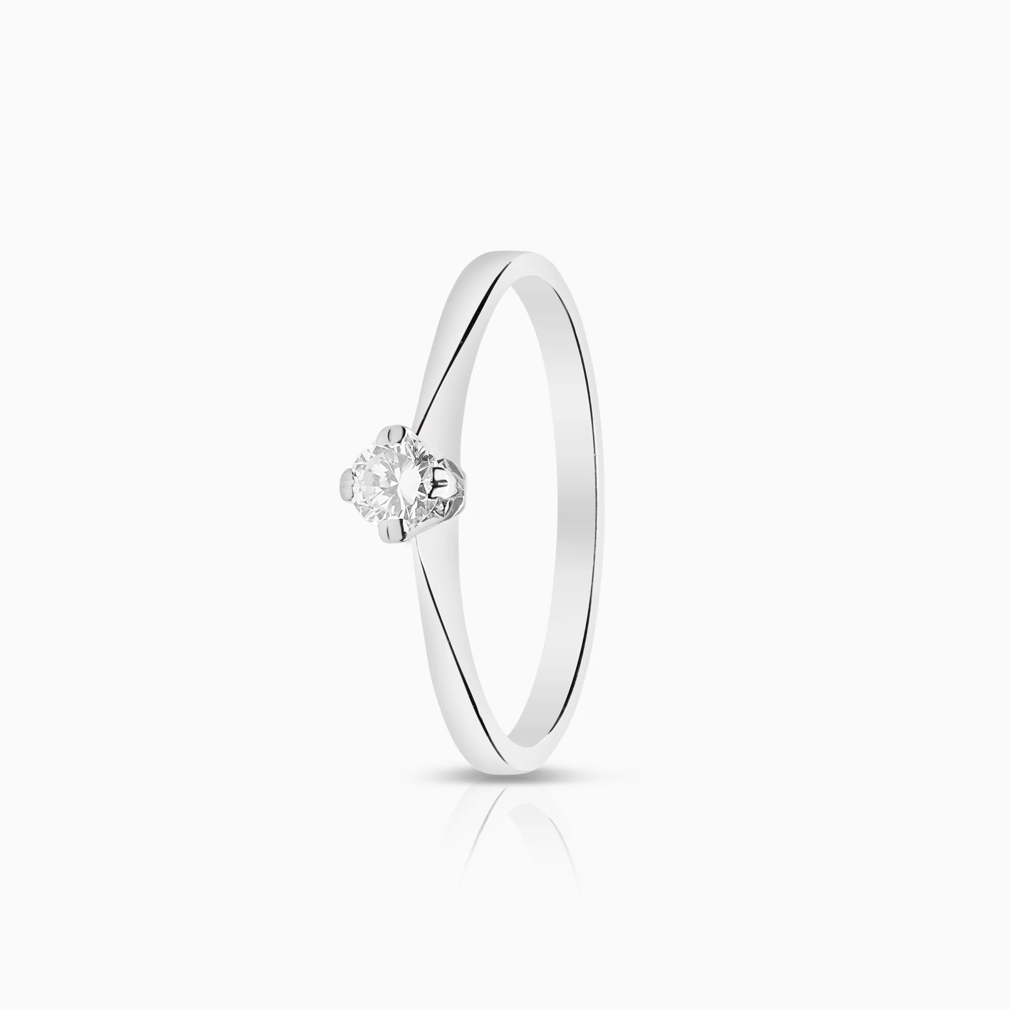 Solitaire ring 0.15ct 18K white gold