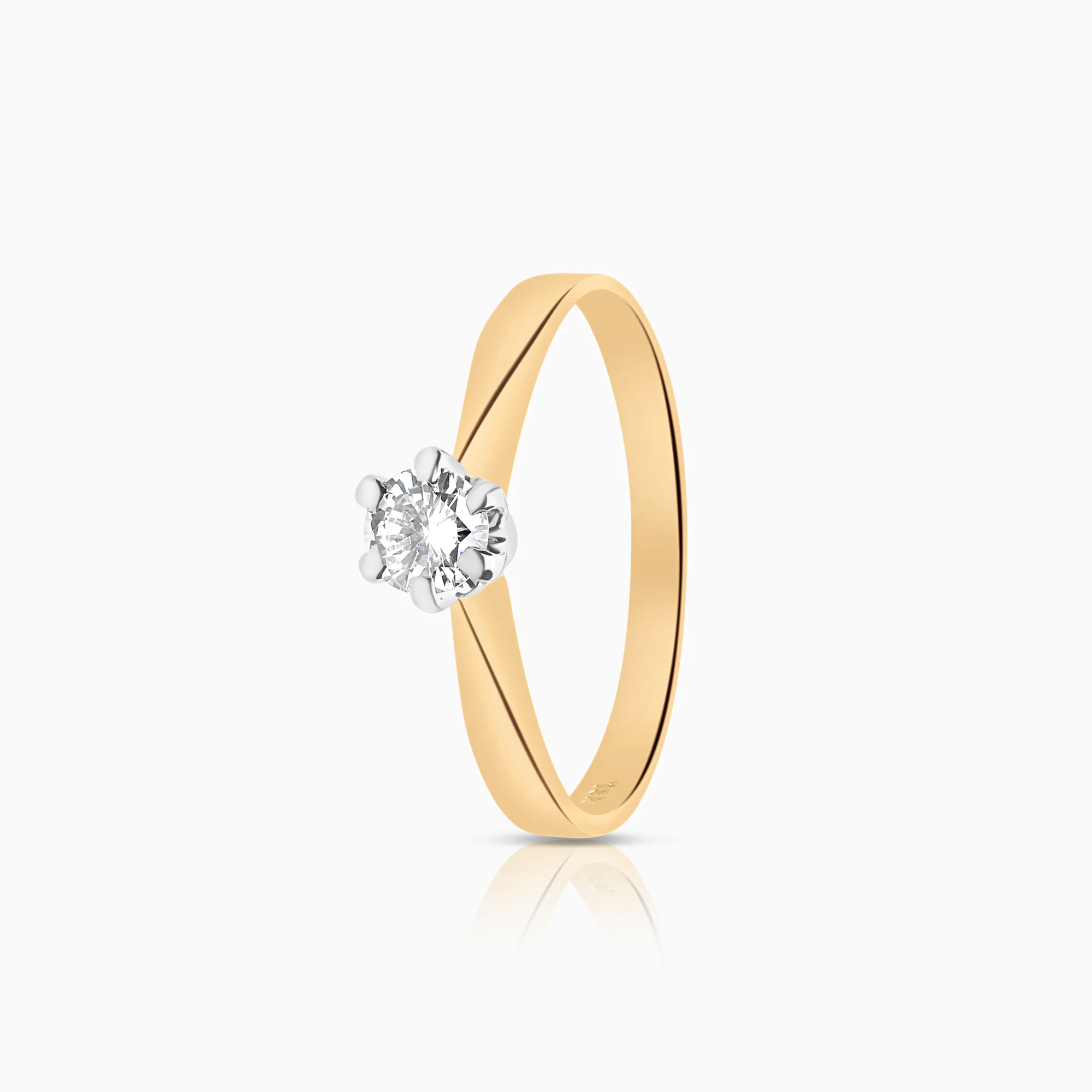 Solitaire ring 0.18ct 18K gold
