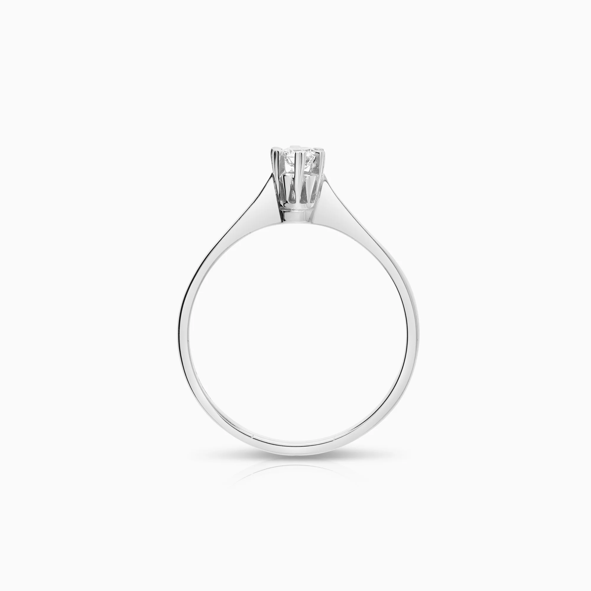 Solitaire ring 0.19ct 18K white gold - Image 2