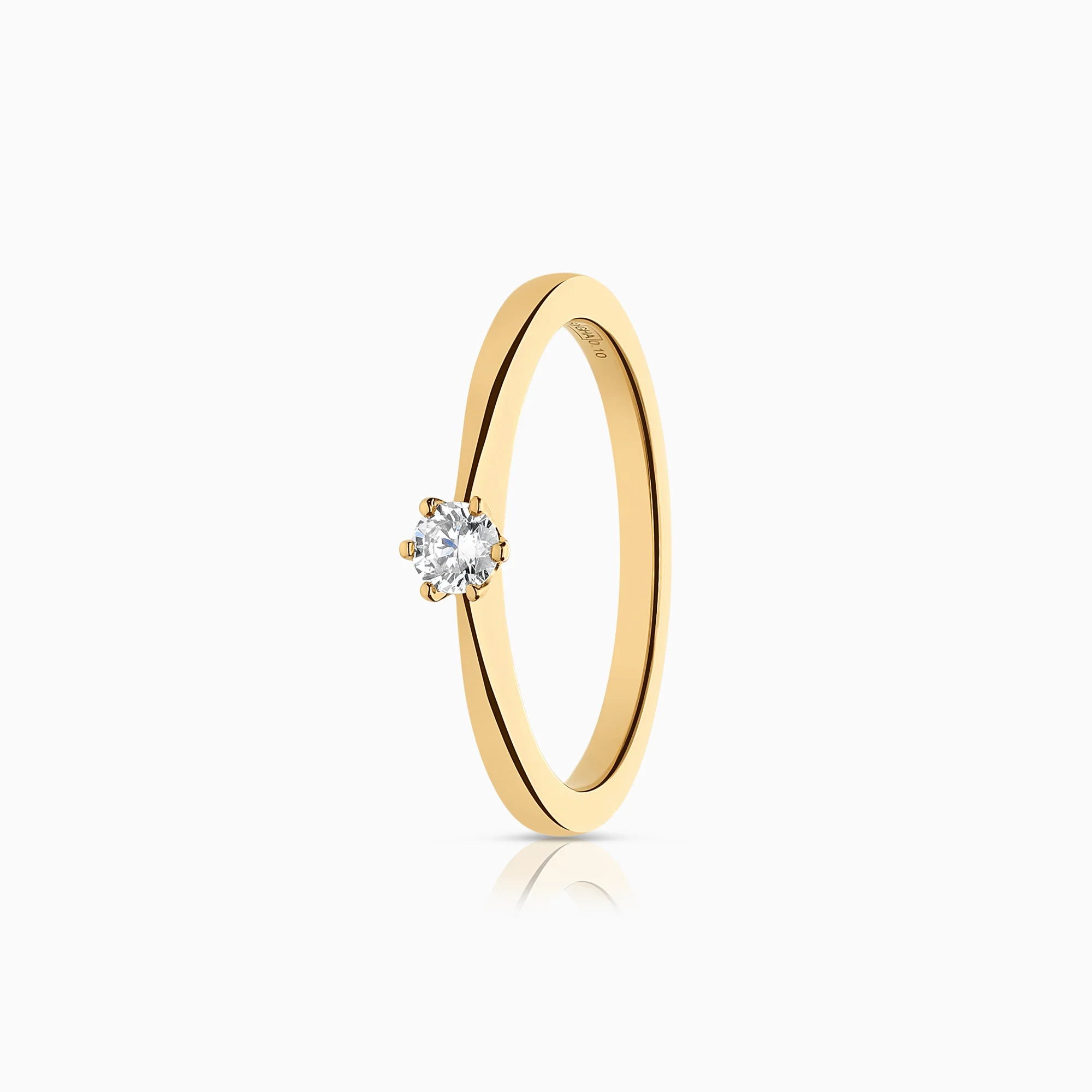 Solitaire ring 0.10ct 18K gold