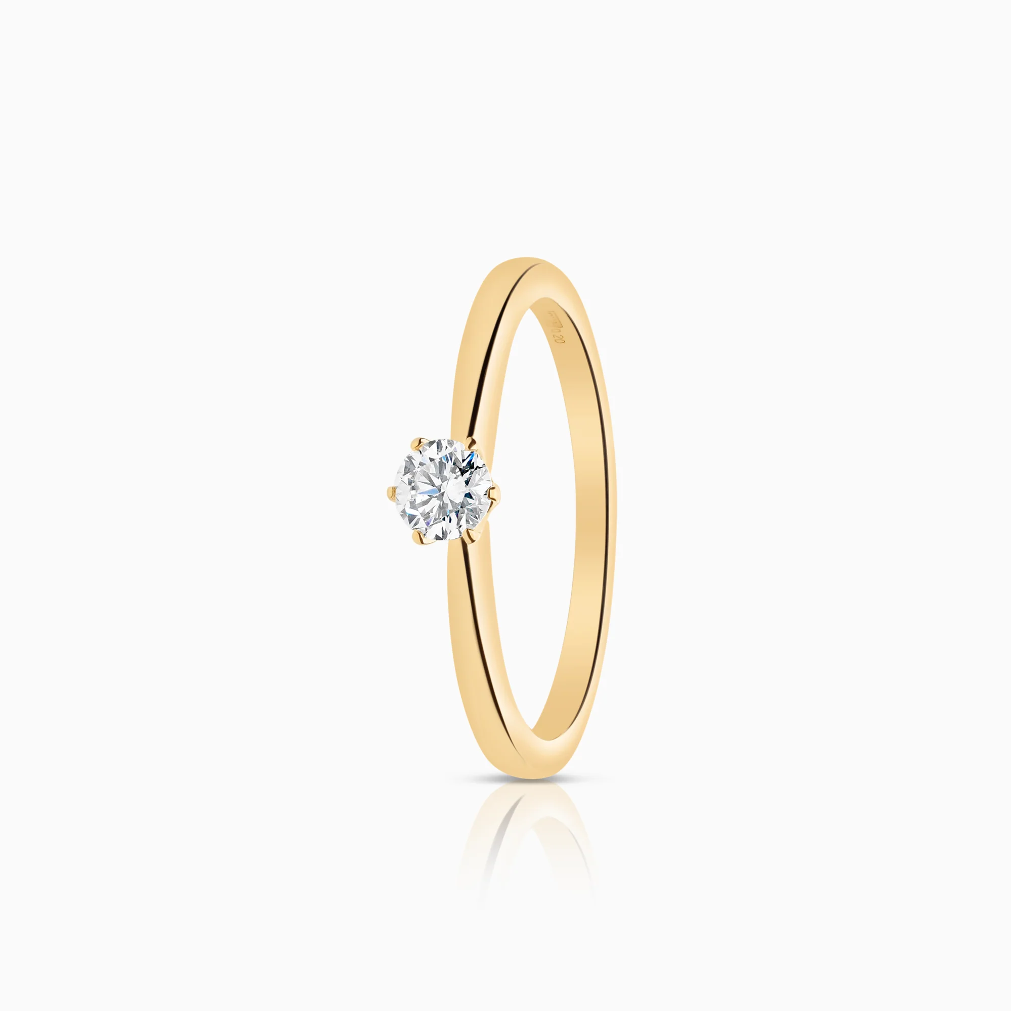 Solitaire ring 0.20ct 18K gold