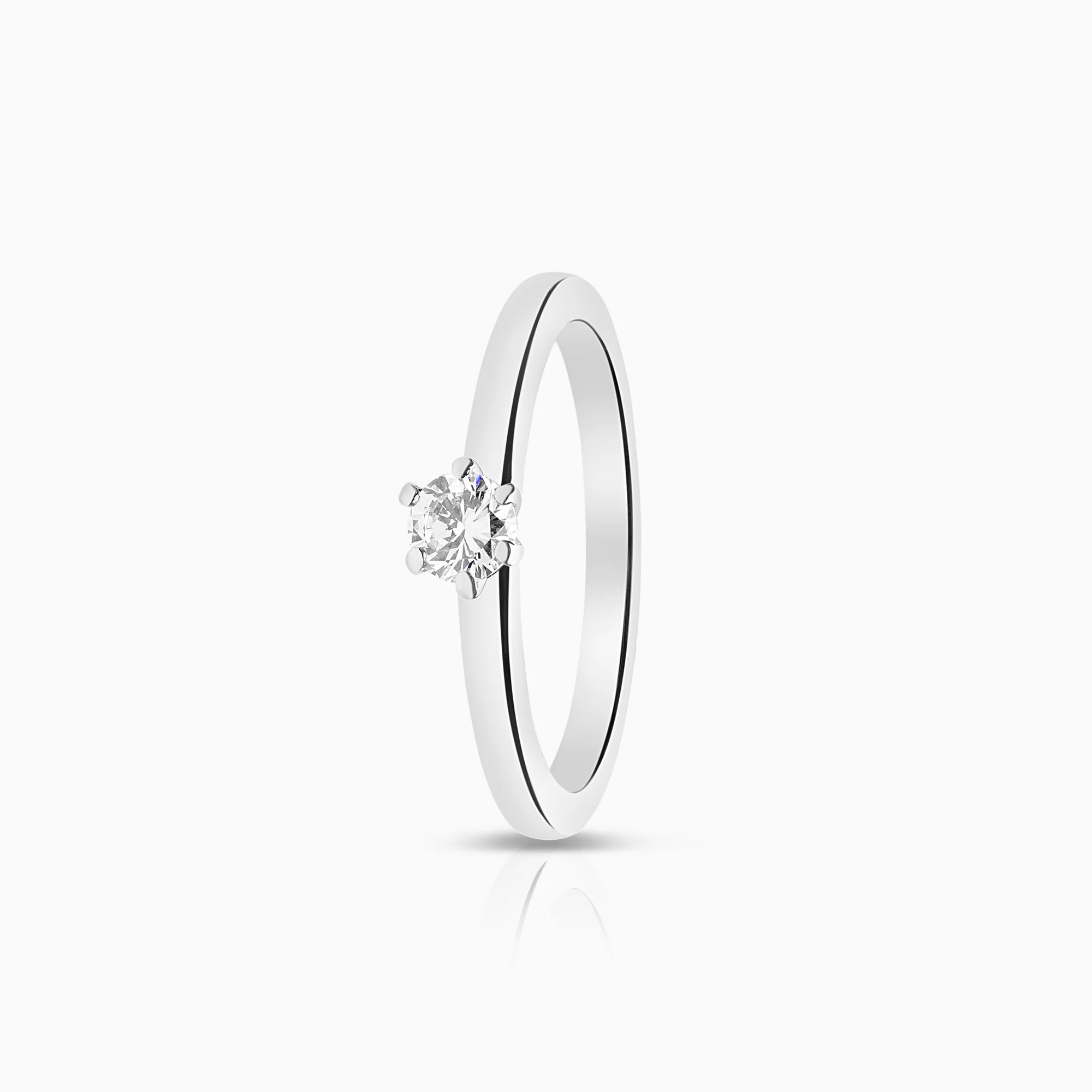 Solitaire ring 0.20ct 18K white gold