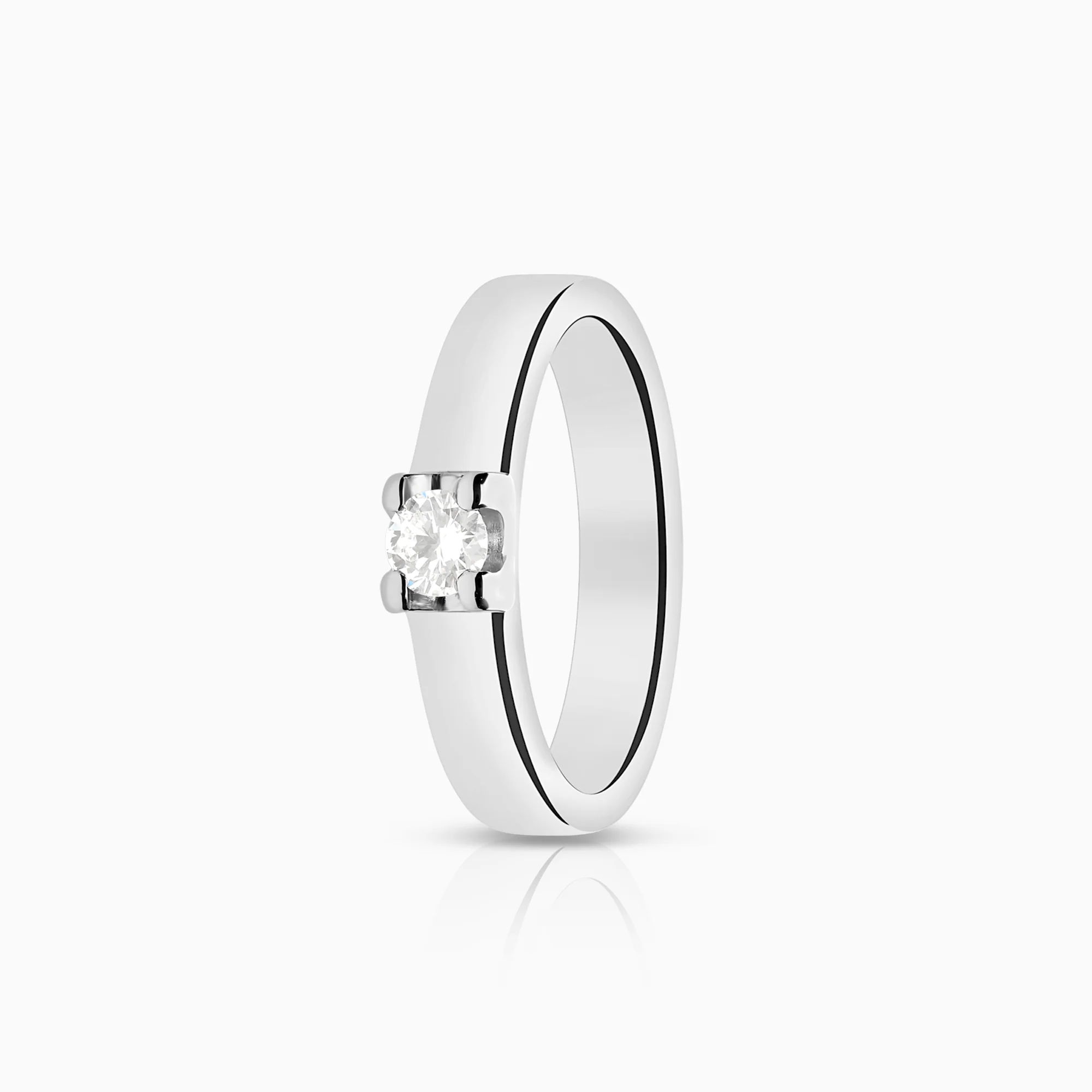 Solitaire ring 0.20ct 18K white gold