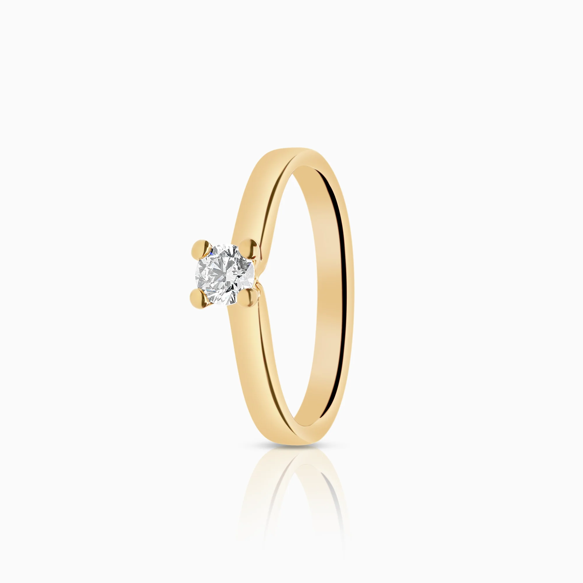 Solitaire ring 0.22ct 18K yellow gold