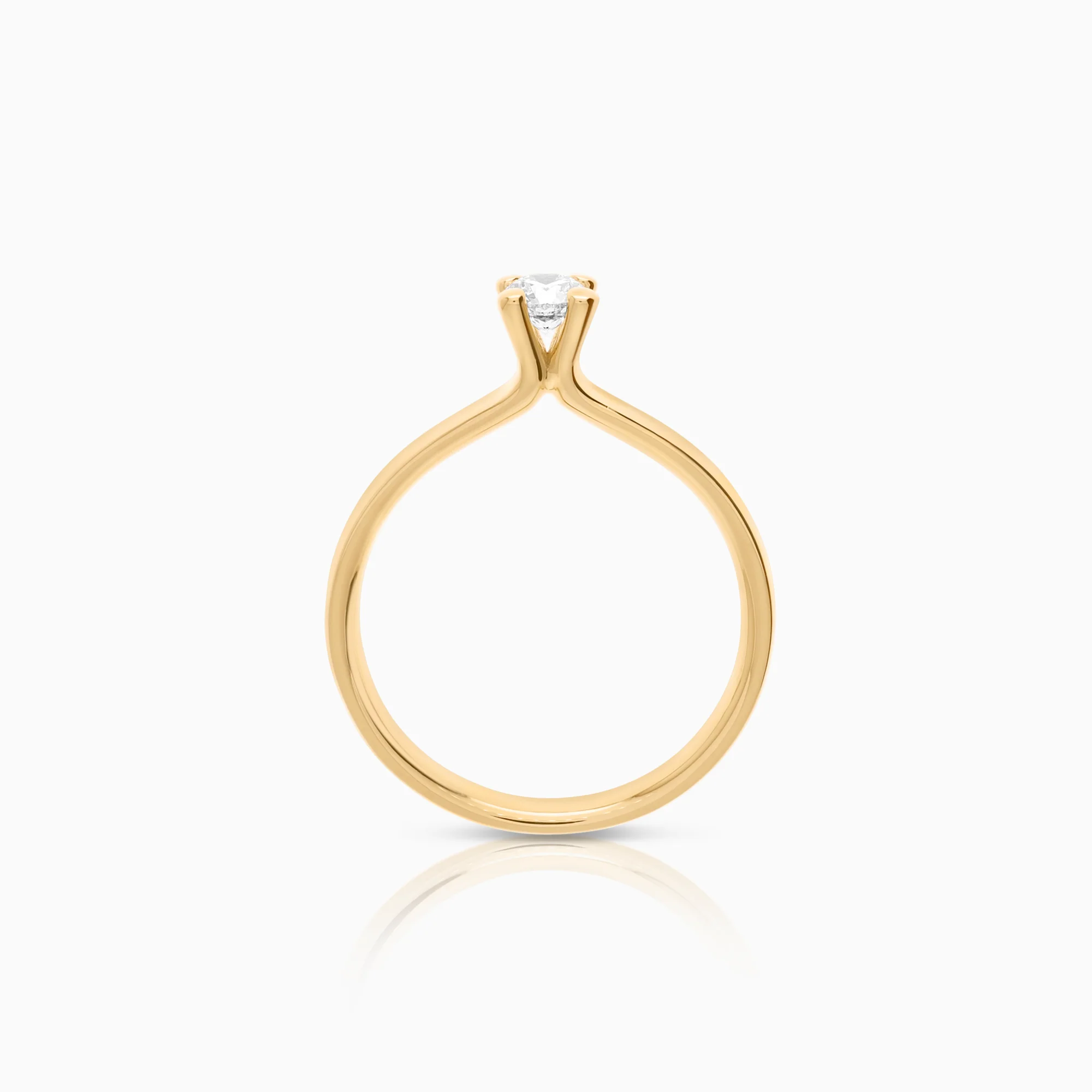 Solitaire ring 0.22ct 18K yellow gold - Image 2