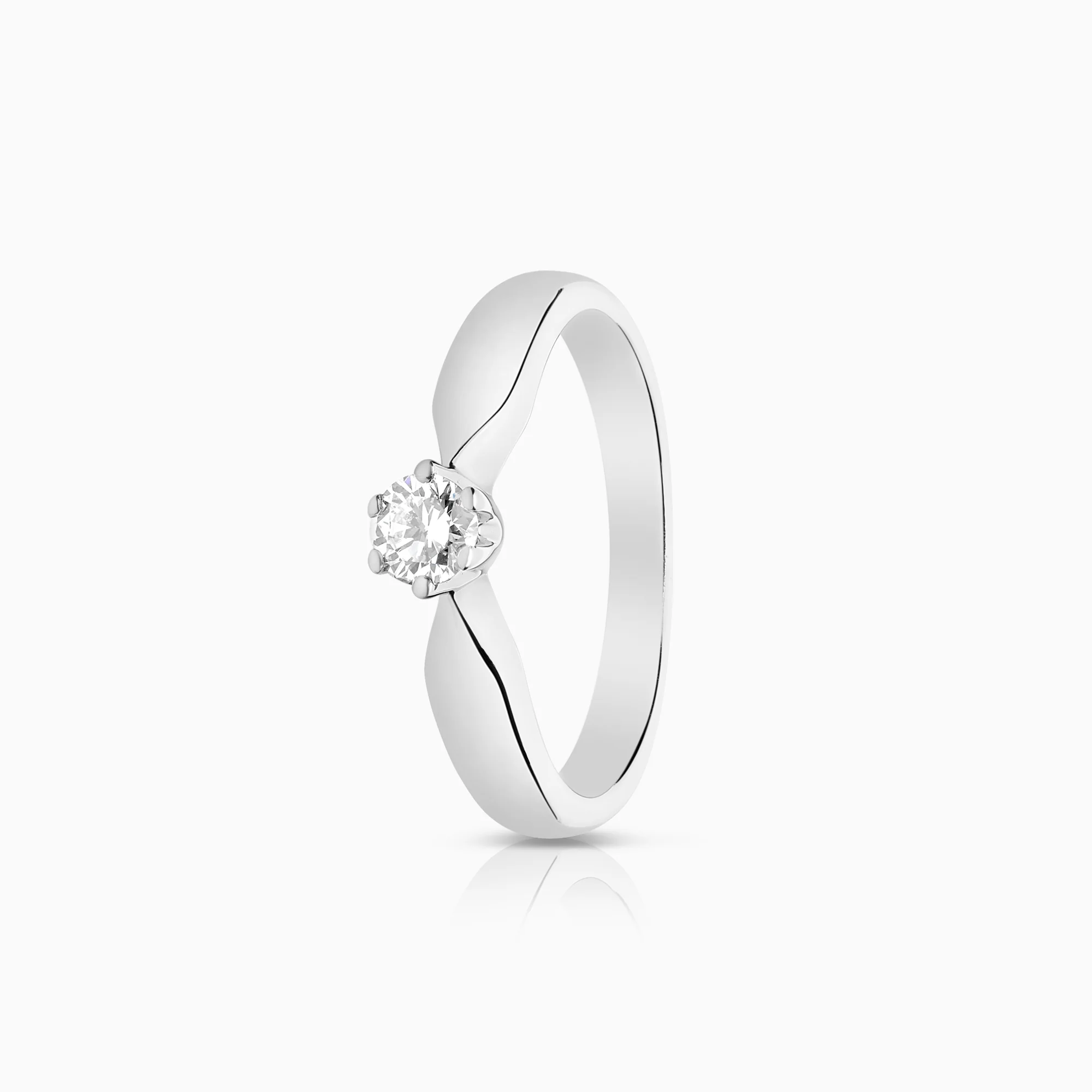 Solitaire ring 0.22ct 18K white gold