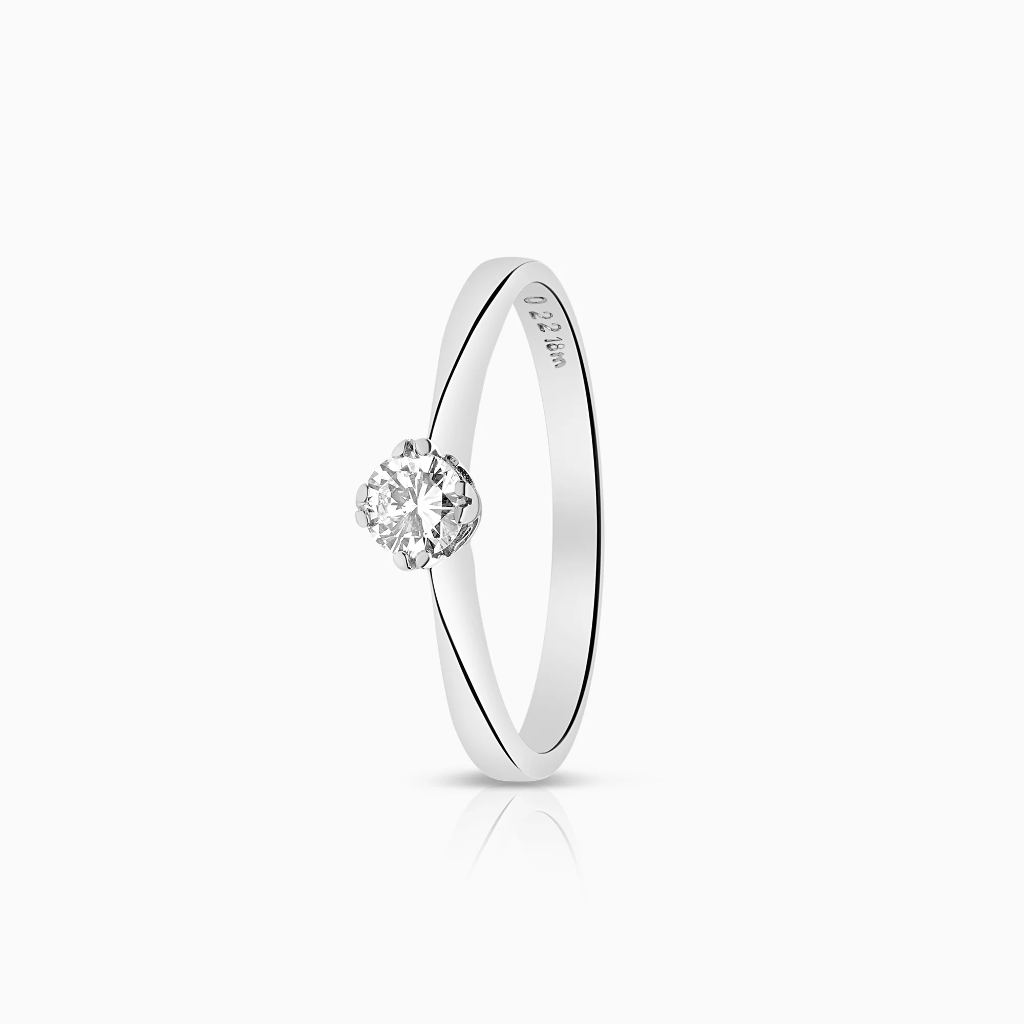Solitaire ring 0.22ct 18K white gold