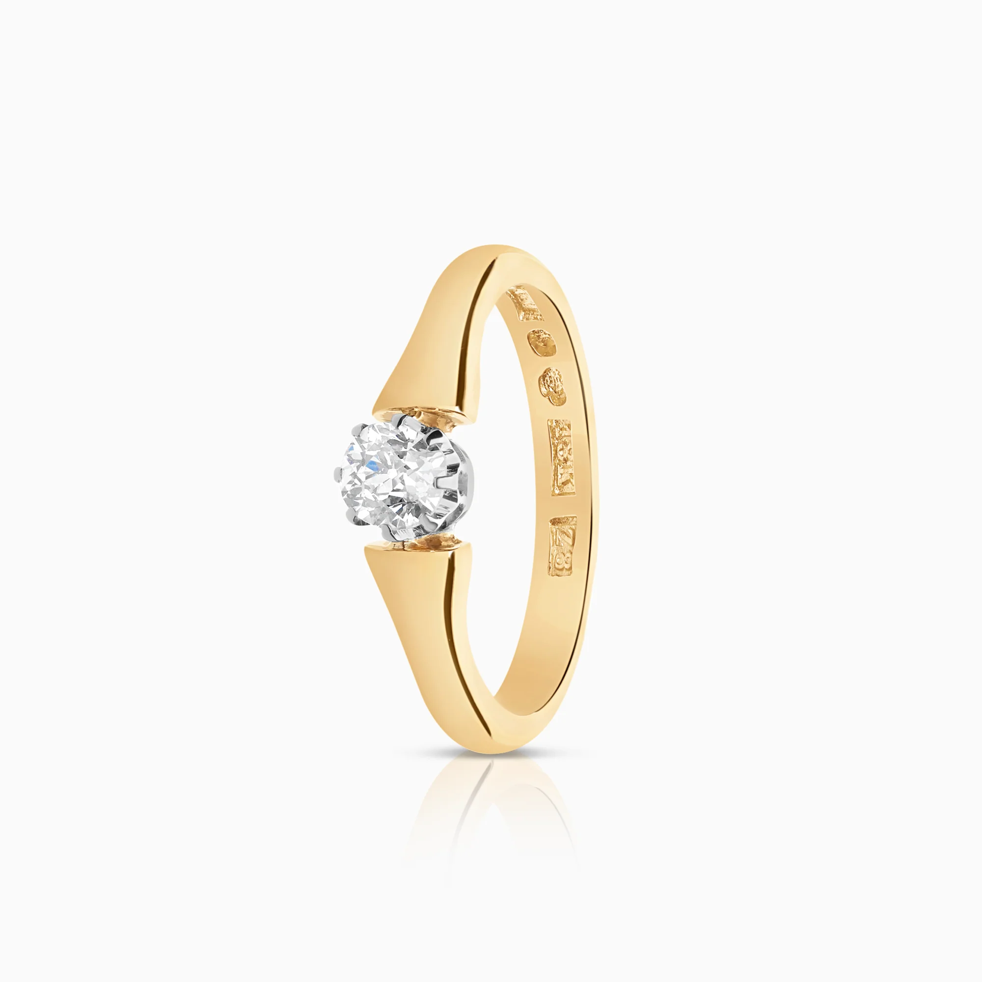 Solitaire ring 0.23ct 18K gold