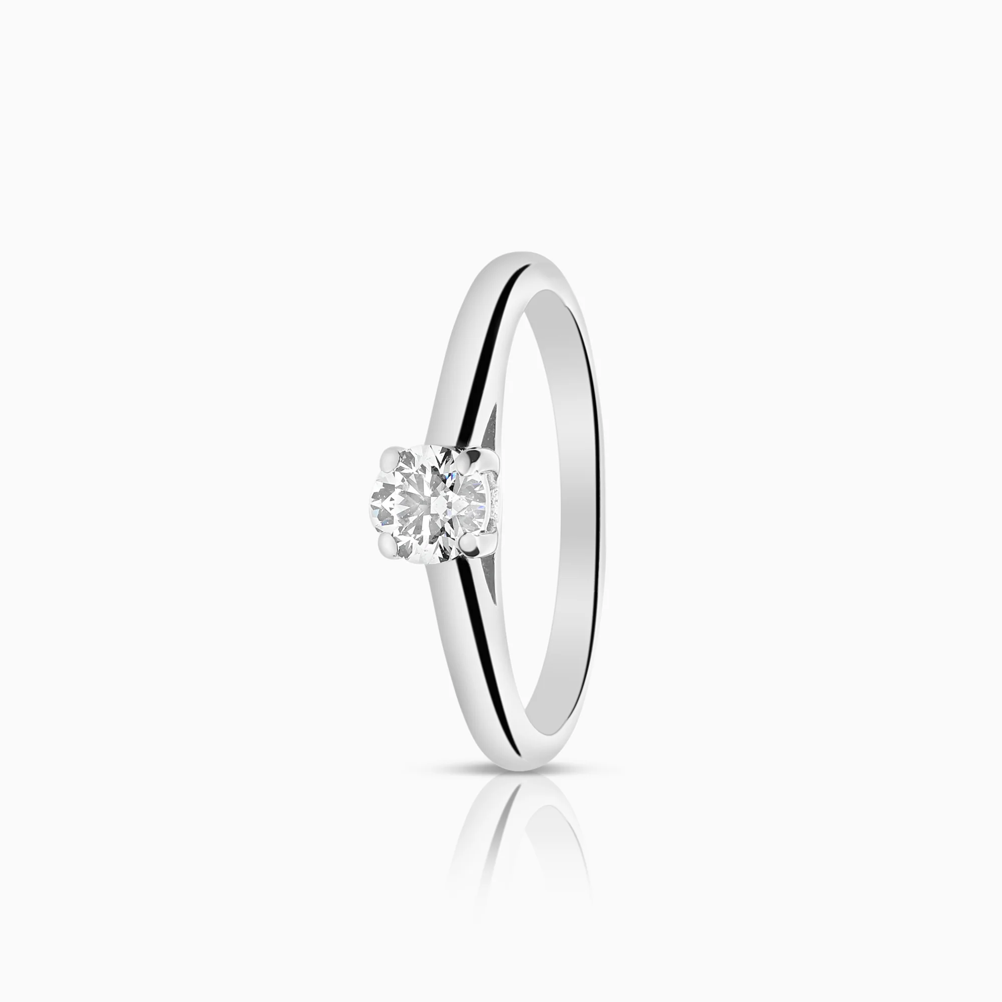 Solitaire ring 0.23ct 18K white gold