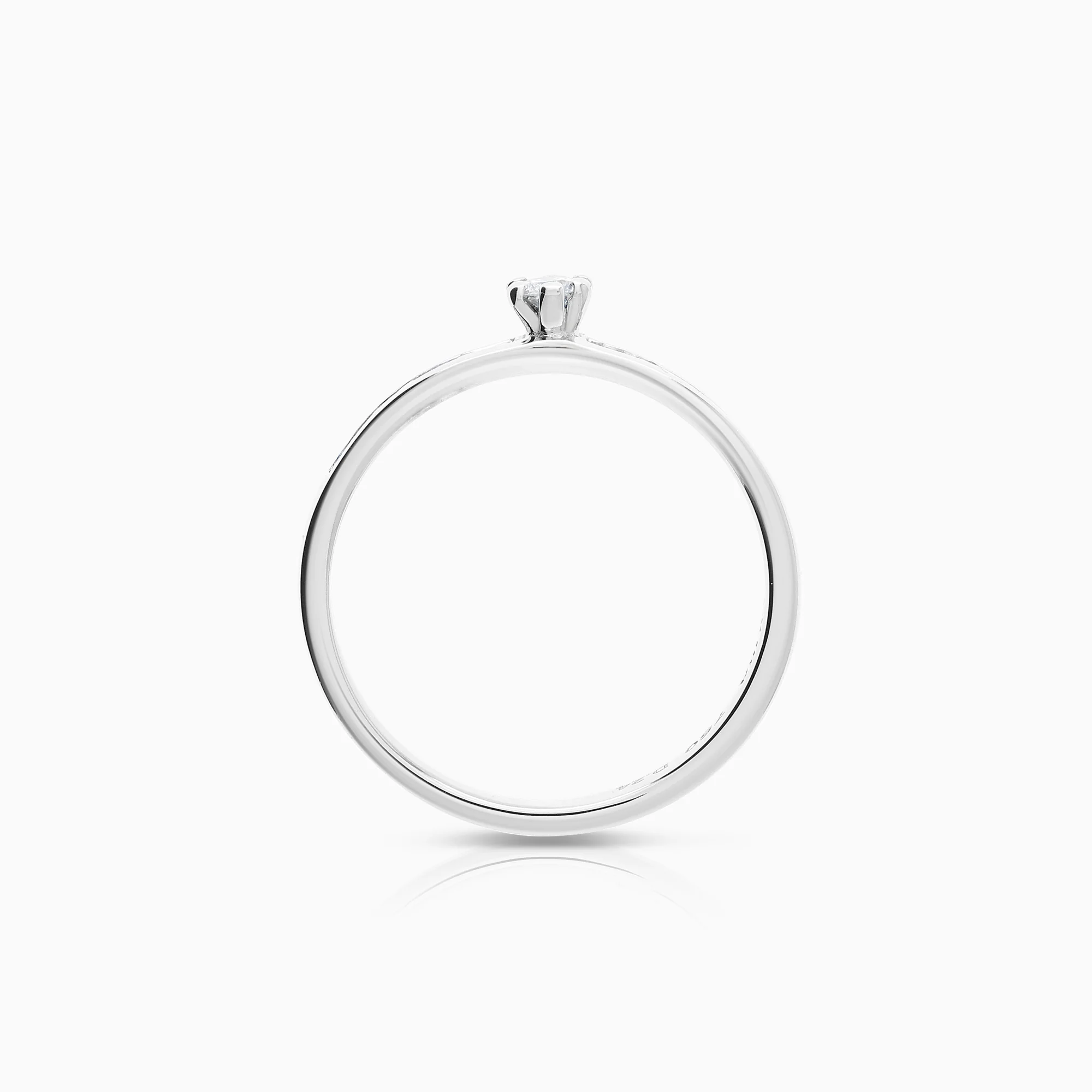 Side stone ring 0.24ct 18K white gold - Image 2