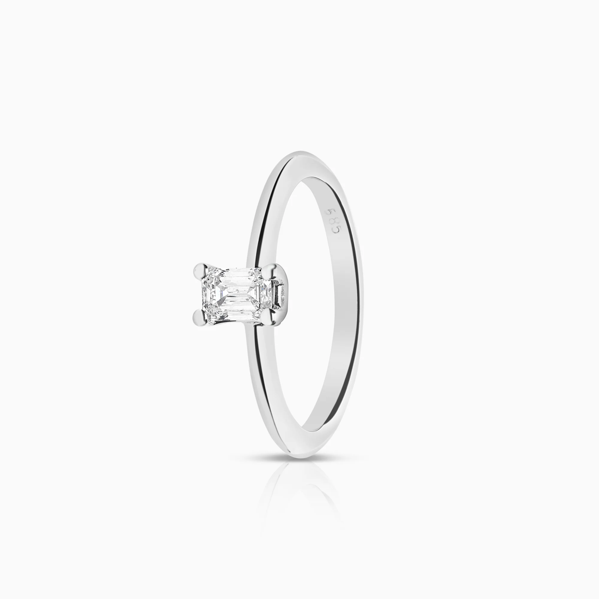 Solitaire ring 0.25ct 14K white gold