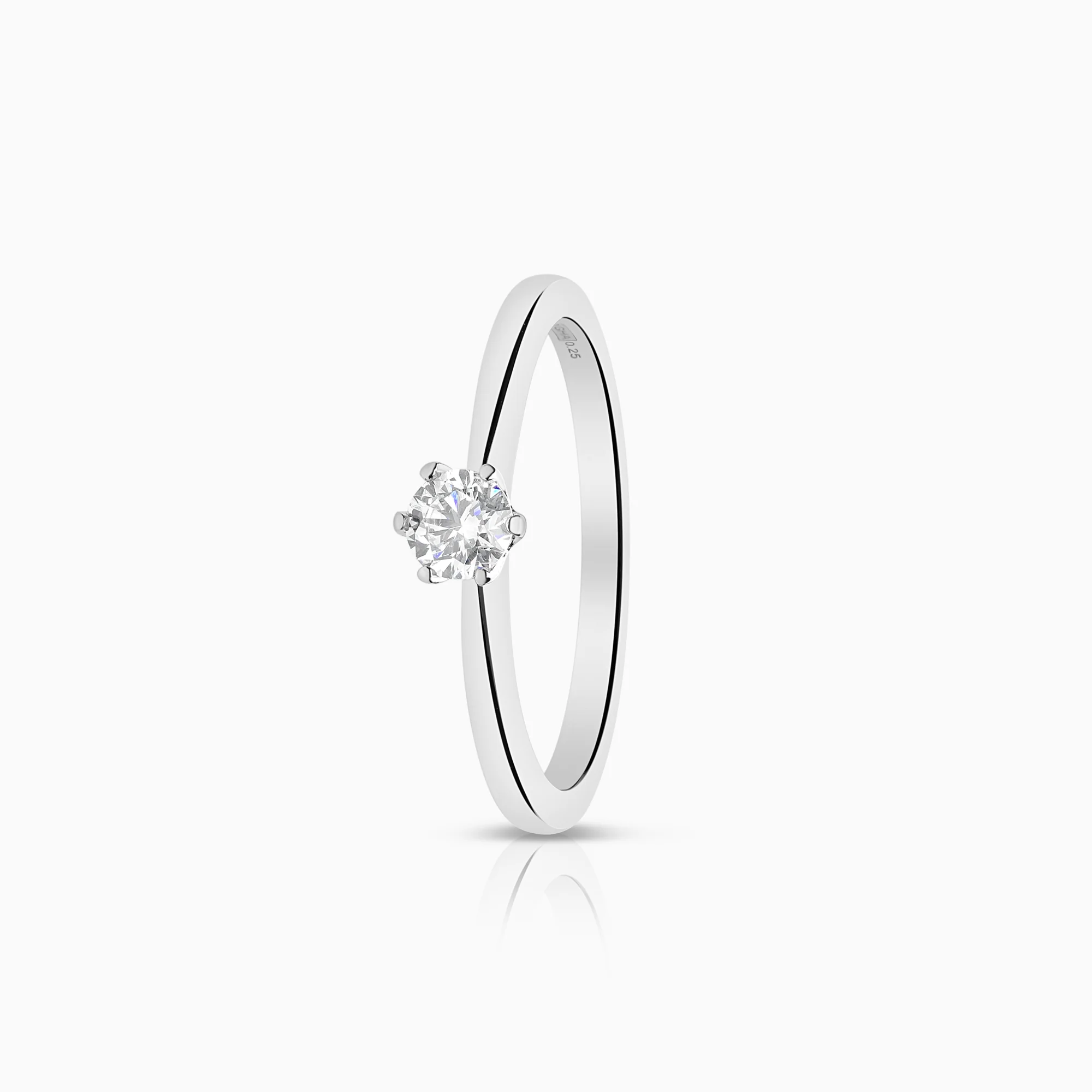 Solitaire ring 0.25ct 18K white gold