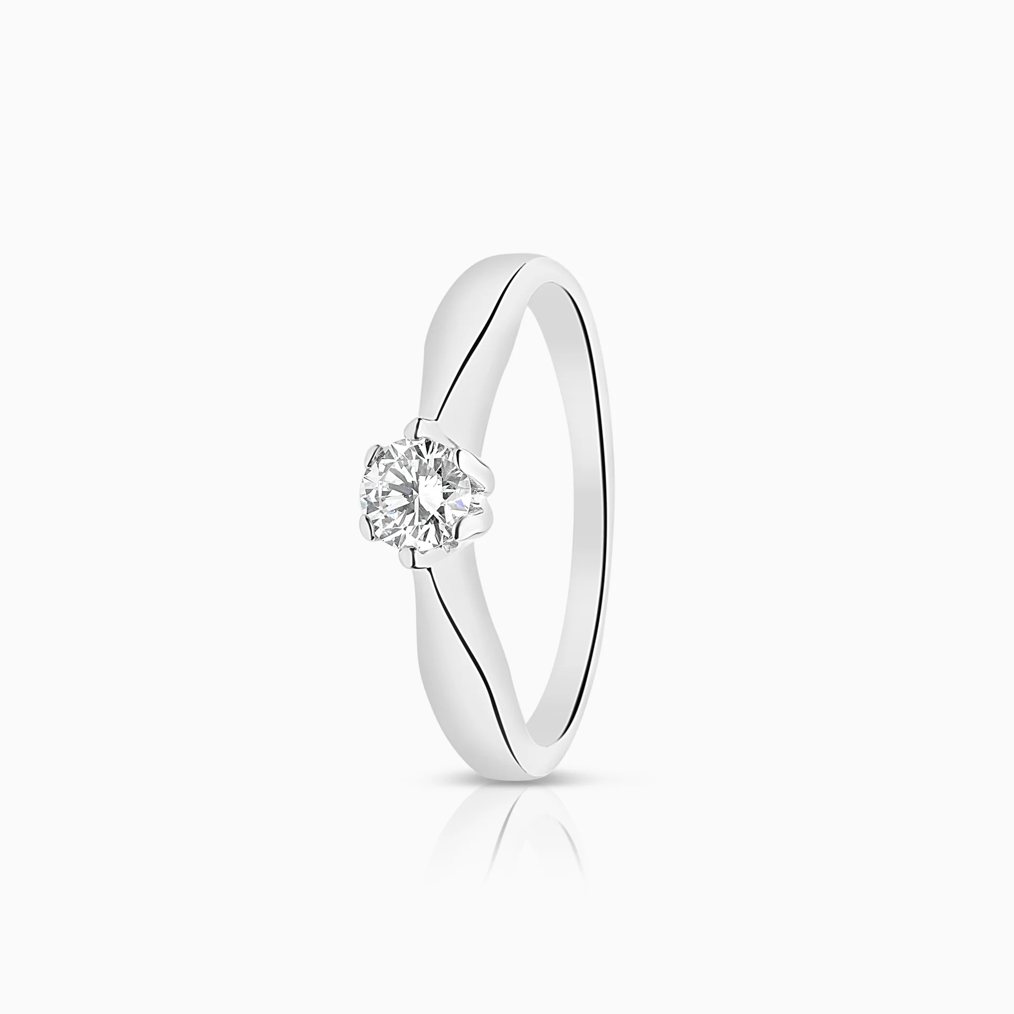 Solitaire ring 0.25ct 18K white gold