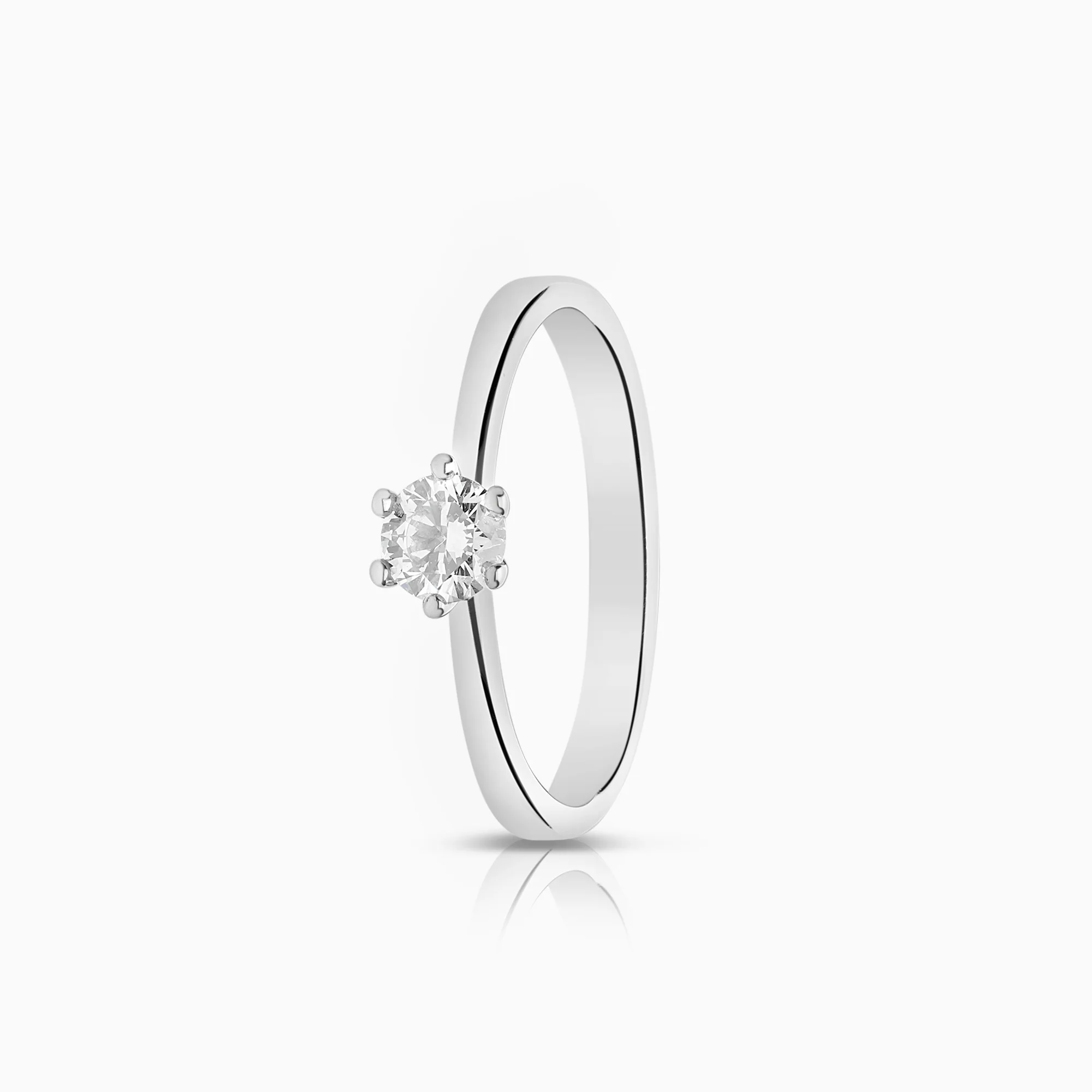 Solitaire ring 0.25ct 18K white gold