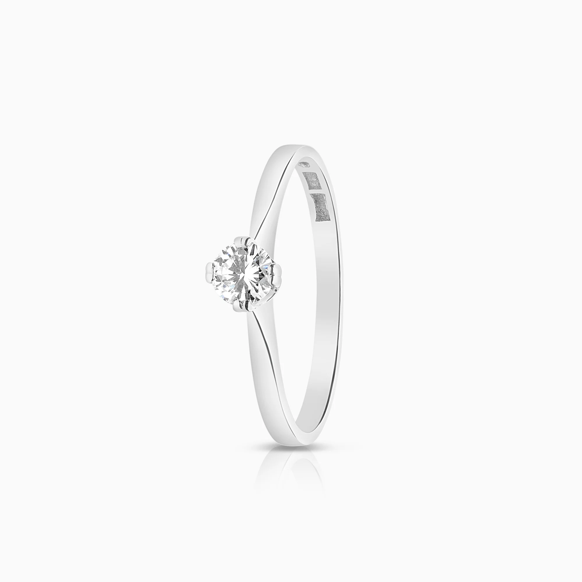 Solitaire ring 0.27ct 18K white gold