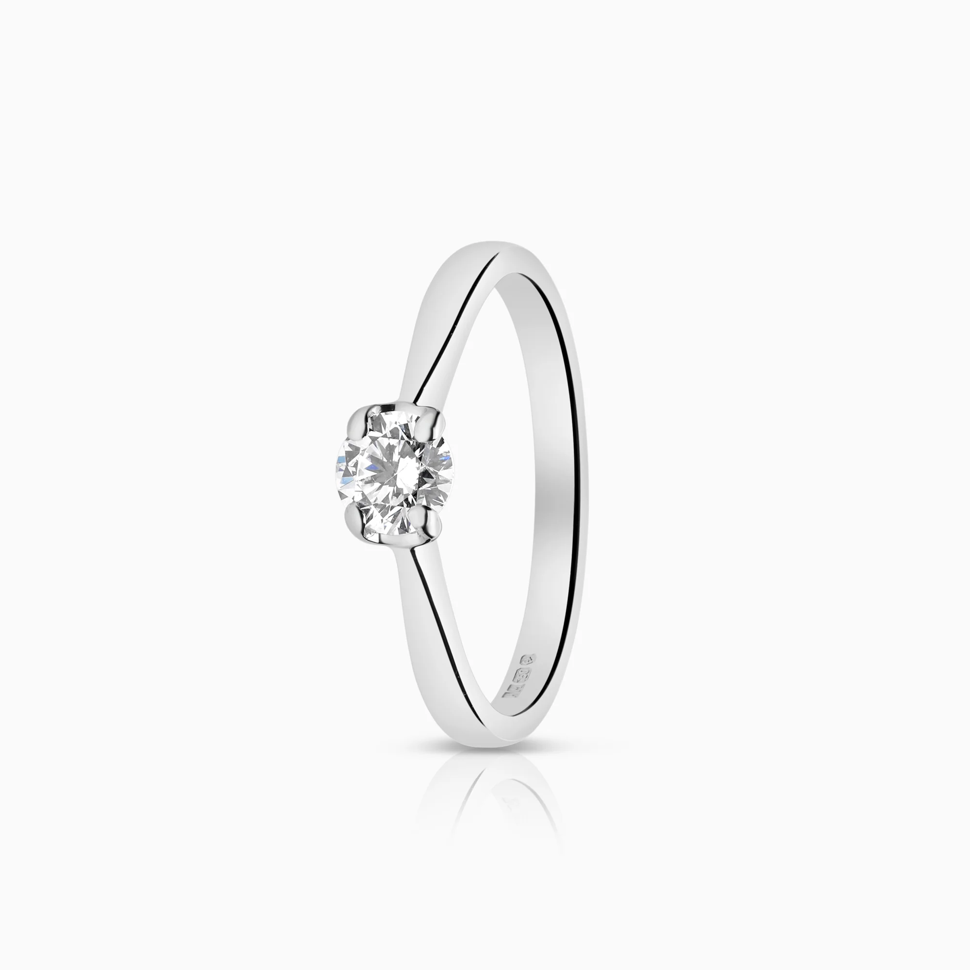 Solitaire ring 0.28ct 18K white gold