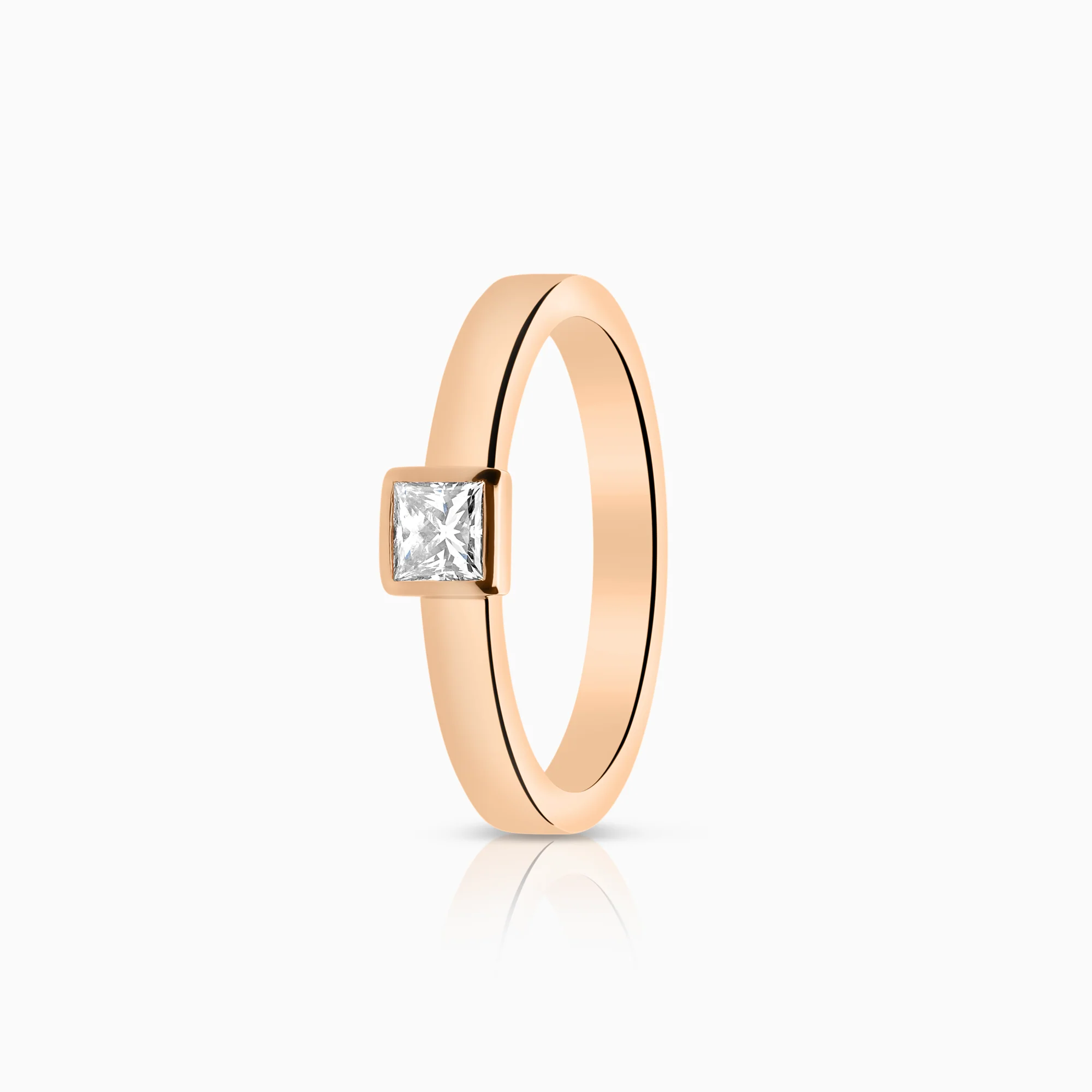 Solitaire ring 0.30ct 18K rose gold
