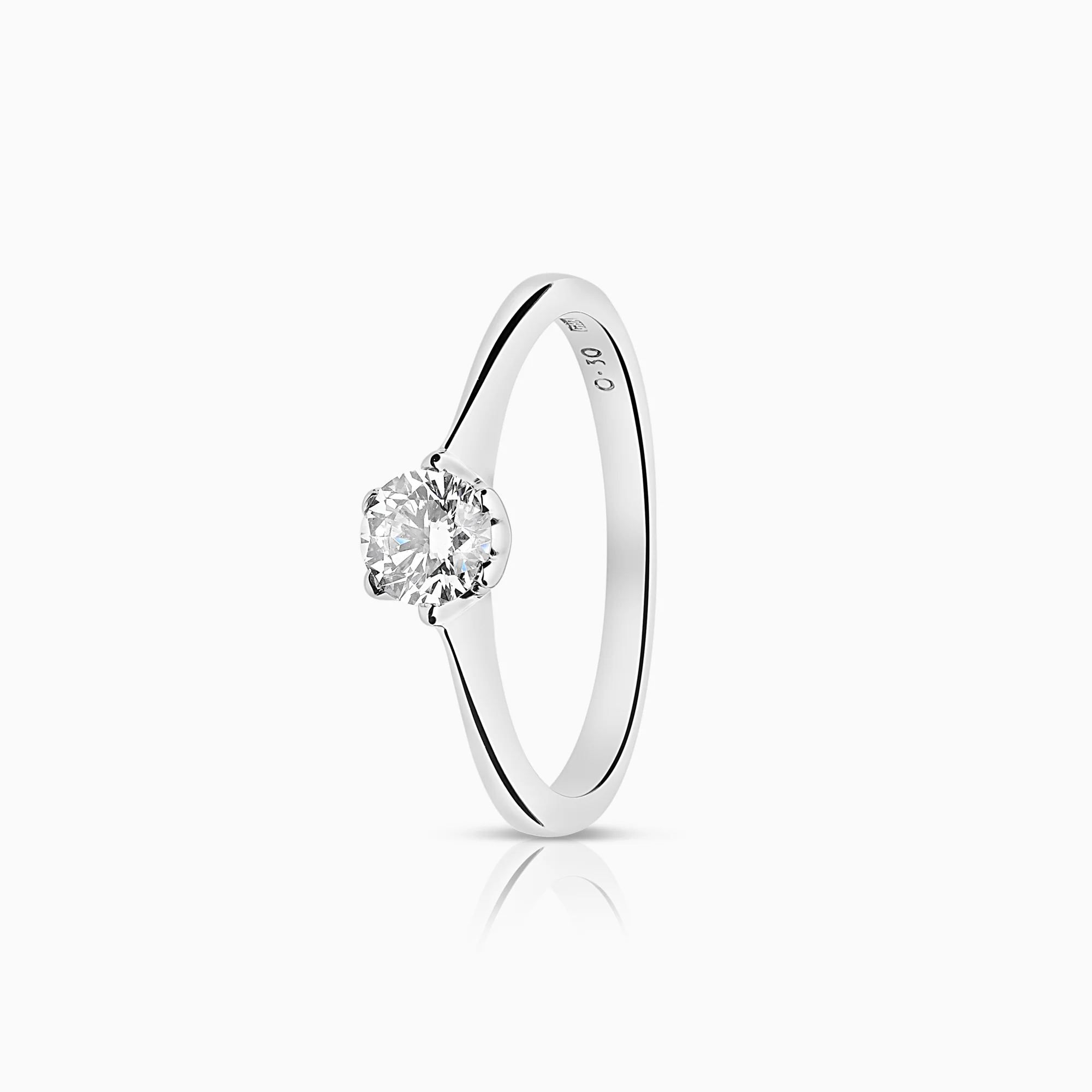 Solitaire ring 0.30ct 18K white gold
