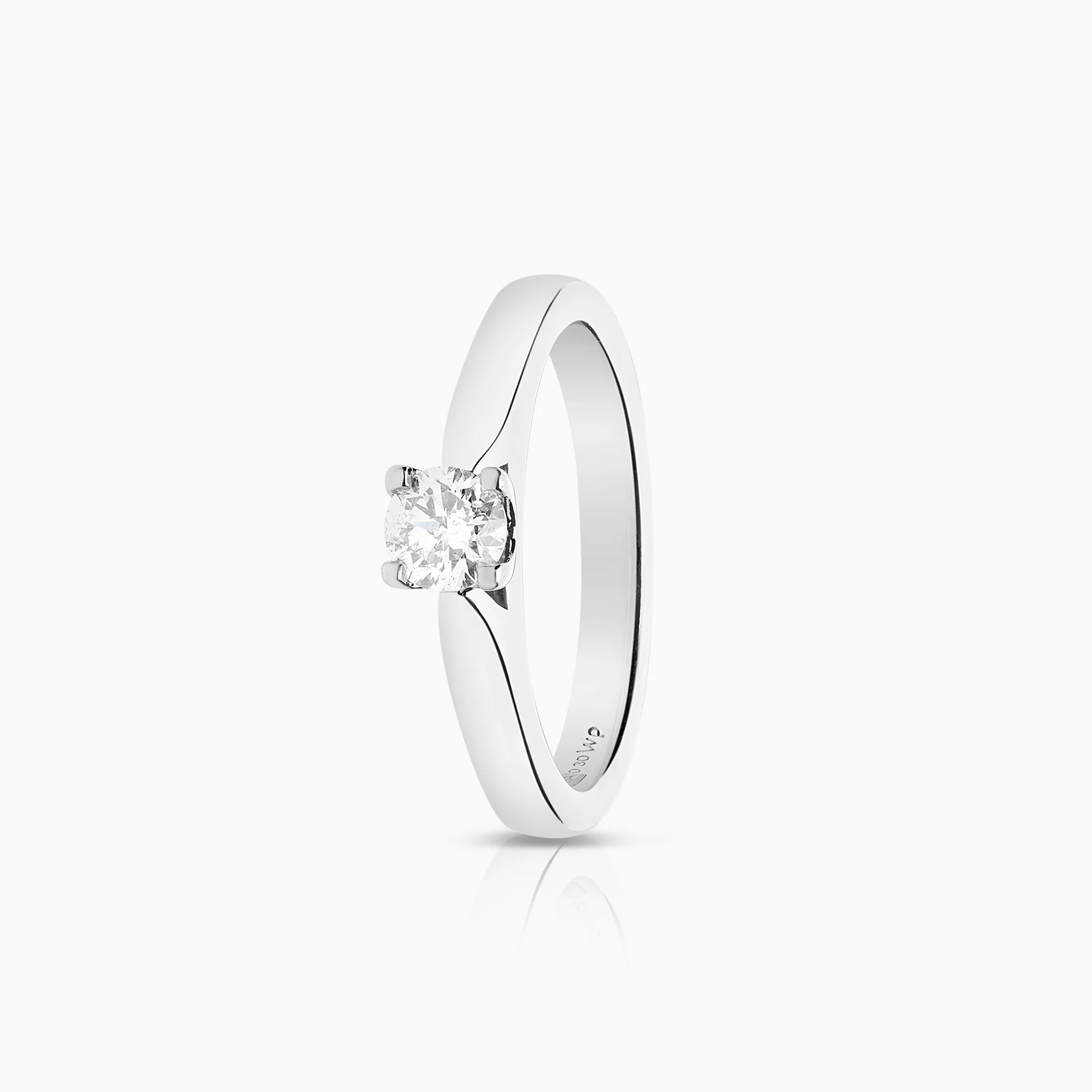 Solitaire ring 0.30ct 18K white gold