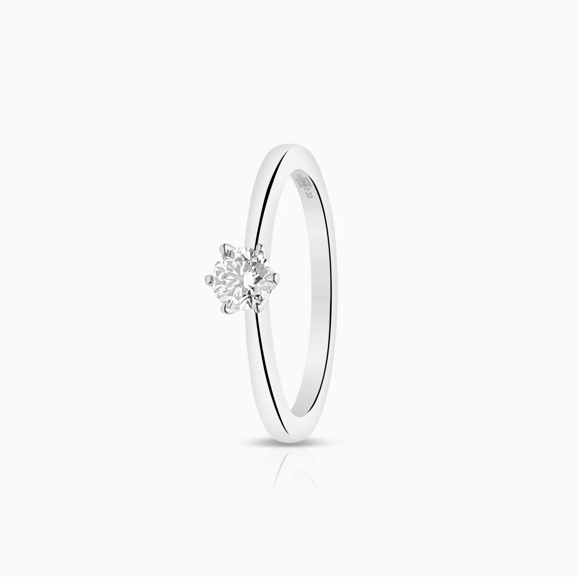 Solitaire ring 0.30ct 18K white gold